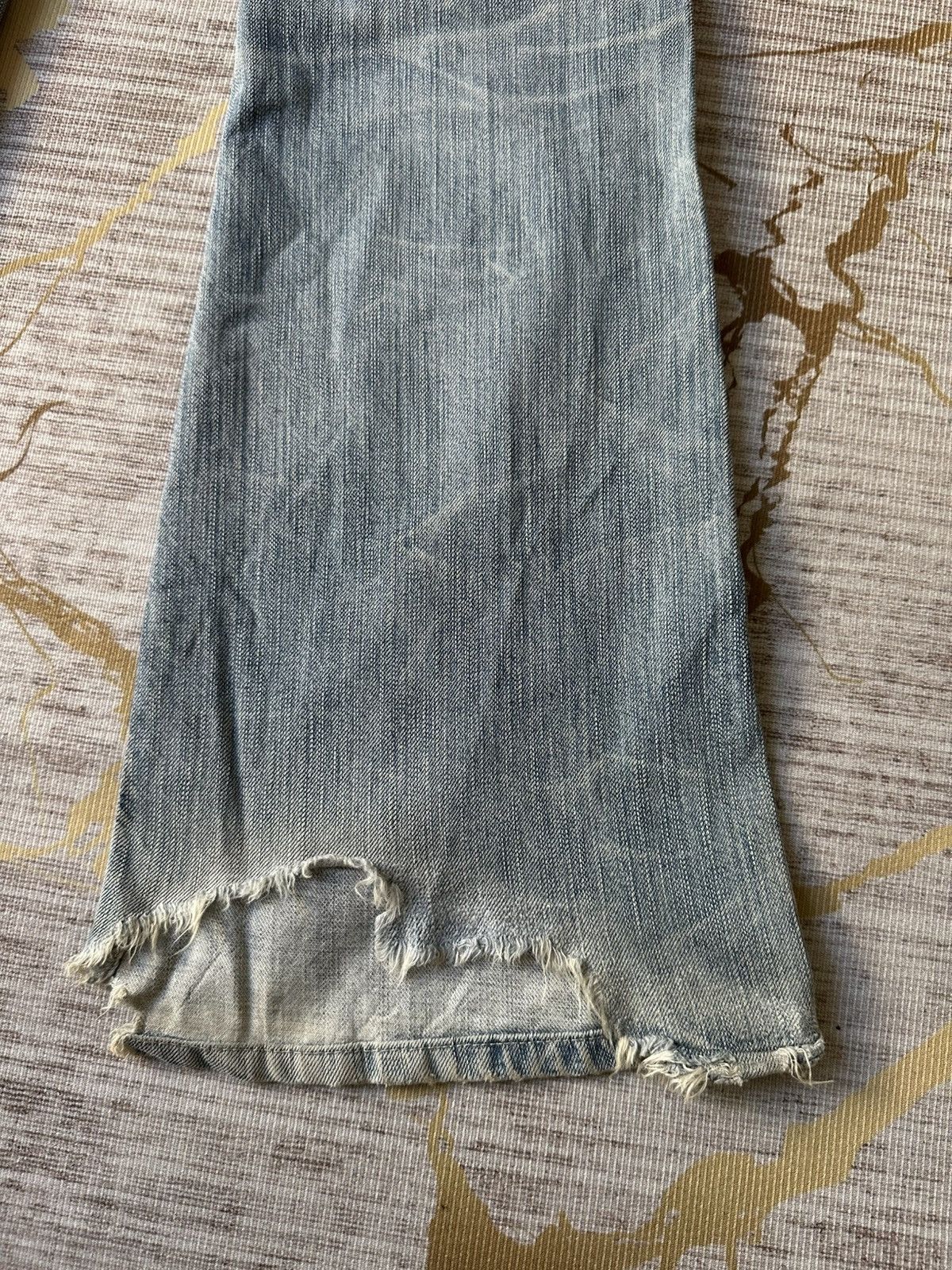 Edwin FLARE Edwin Blue Trip 503 Buckle Back Faded Distressed Denim Size US 28 / EU 44 - 15 Thumbnail