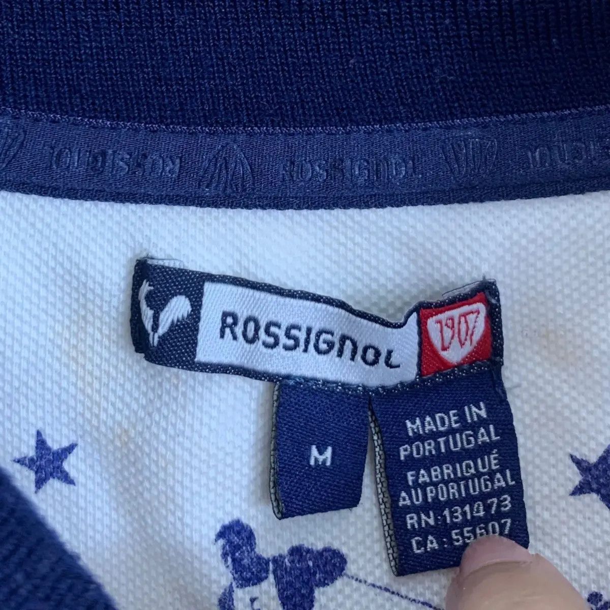 Vintage Vintage ROSSIGNOL FRANCE Striped Crest Polo Tee Shirt Size US M / EU 48-50 / 2 - 4 Thumbnail