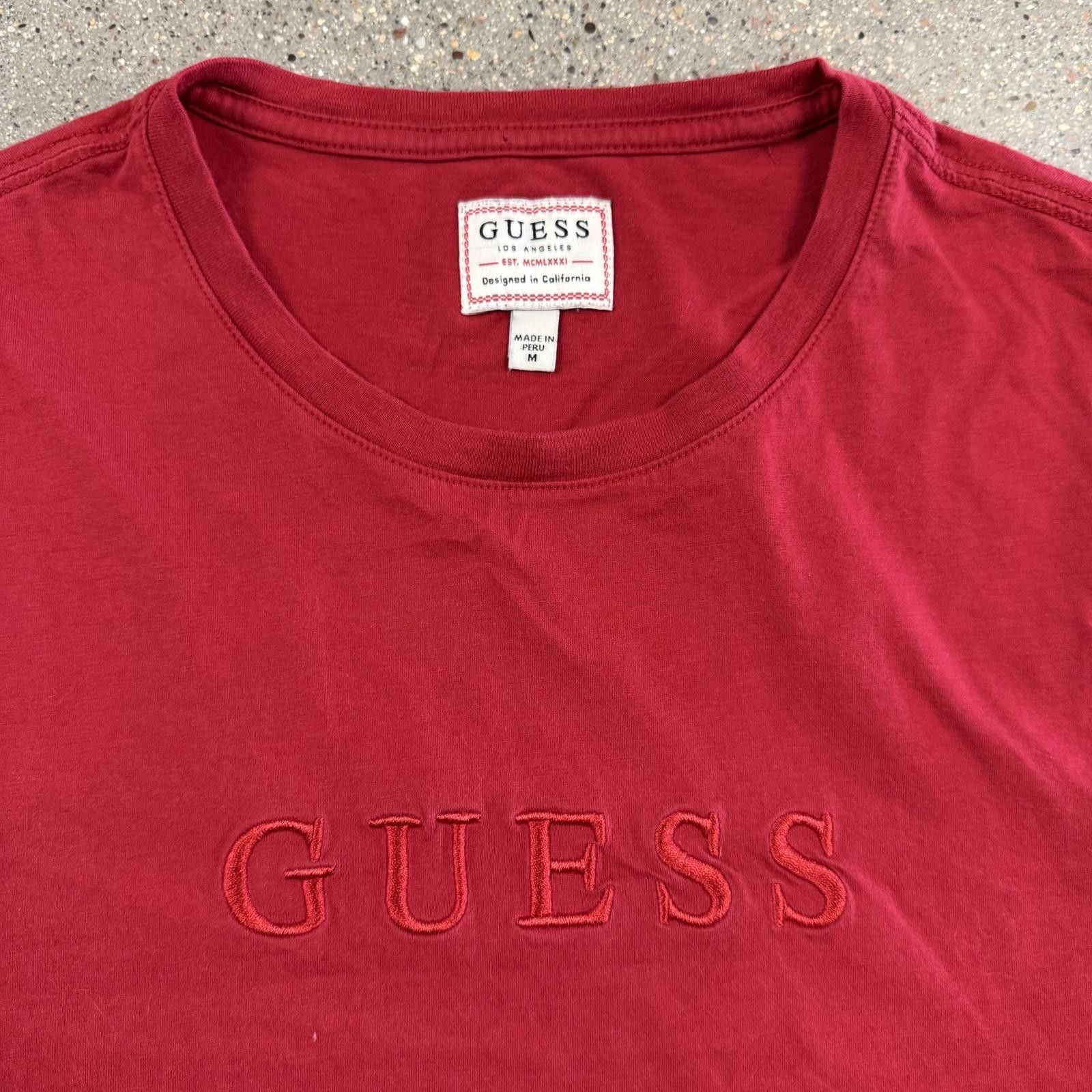 Guess GUESS Men's Embroidered Spell Out Logo Red Official - M Size US M / EU 48-50 / 2 - 2 Thumbnail