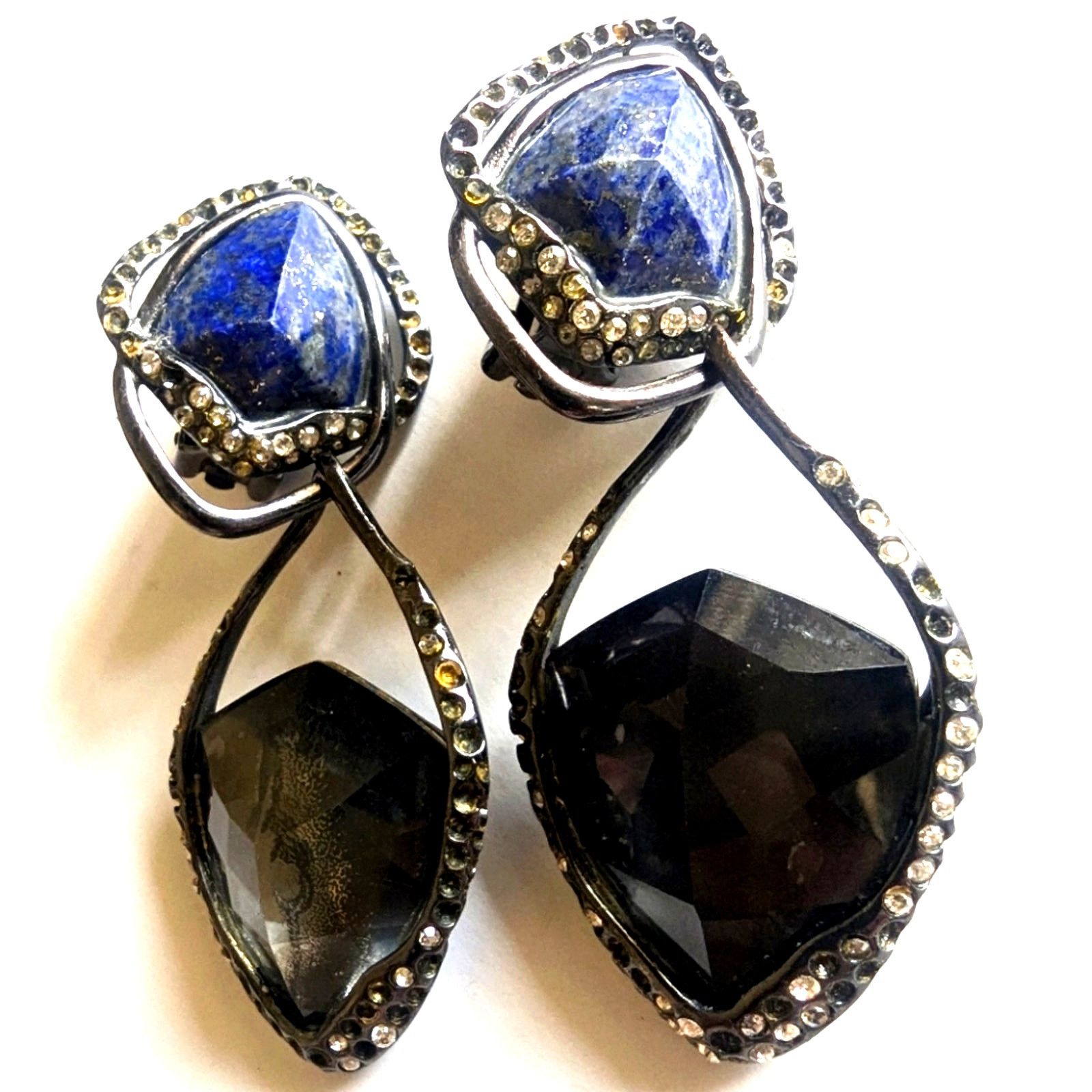 Alexis Bittar Alexis Bittar MCM Gunmetal Semi Precious Stone Drop Earrings Size ONE SIZE - 7 Thumbnail