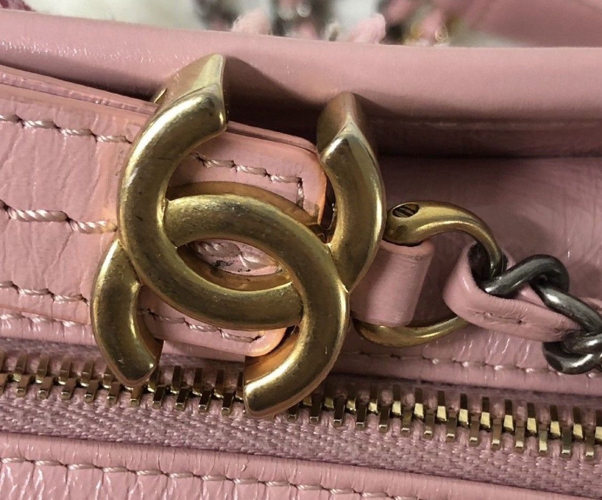 Chanel Chanel Gabrielle Small Tweed Hobo Pink Leather Bag 2019 Size ONE SIZE - 7 Thumbnail