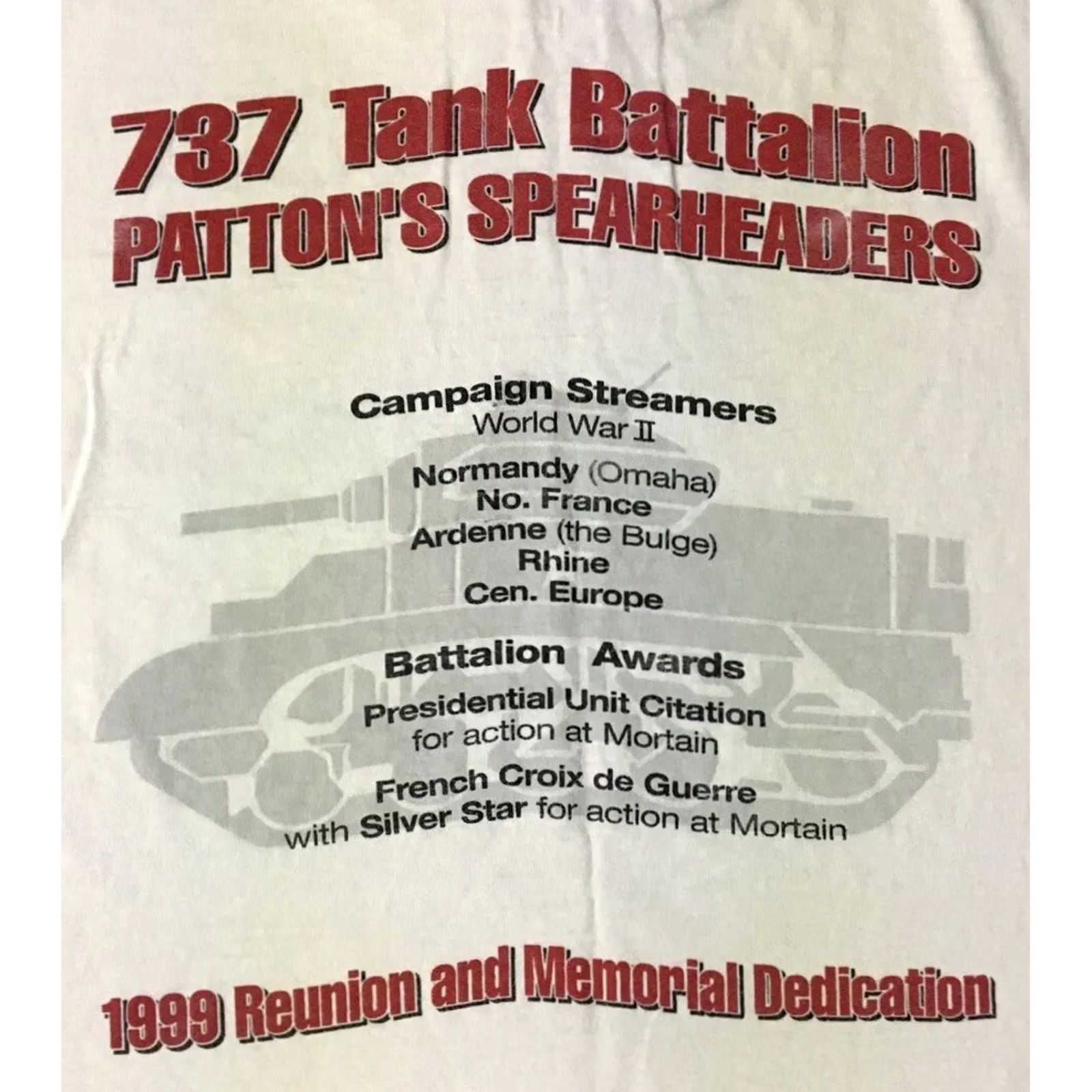 Vintage VINTAGE 90s Army Shirt 2XL White Short Sleeve Crew Neck Graphic Tee Military Grunge Patton's Spearheaders USA USMC Navy Seal California 80s 90s Size US XXL / EU 58 / 5 - 4 Thumbnail