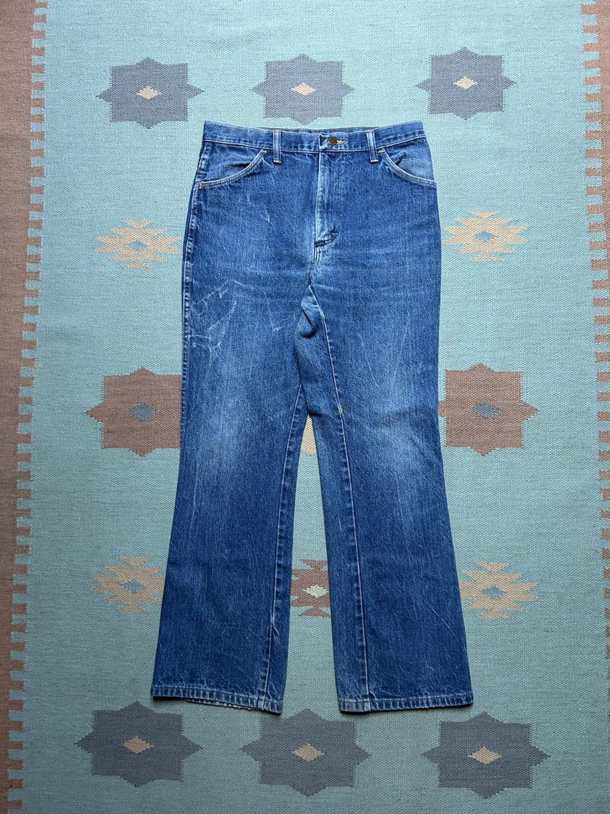 Vintage Vtg 80s rustler jeans faded bootcut cowboy western USA 30x29 Size US 30 / EU 46 - 1 Thumbnail