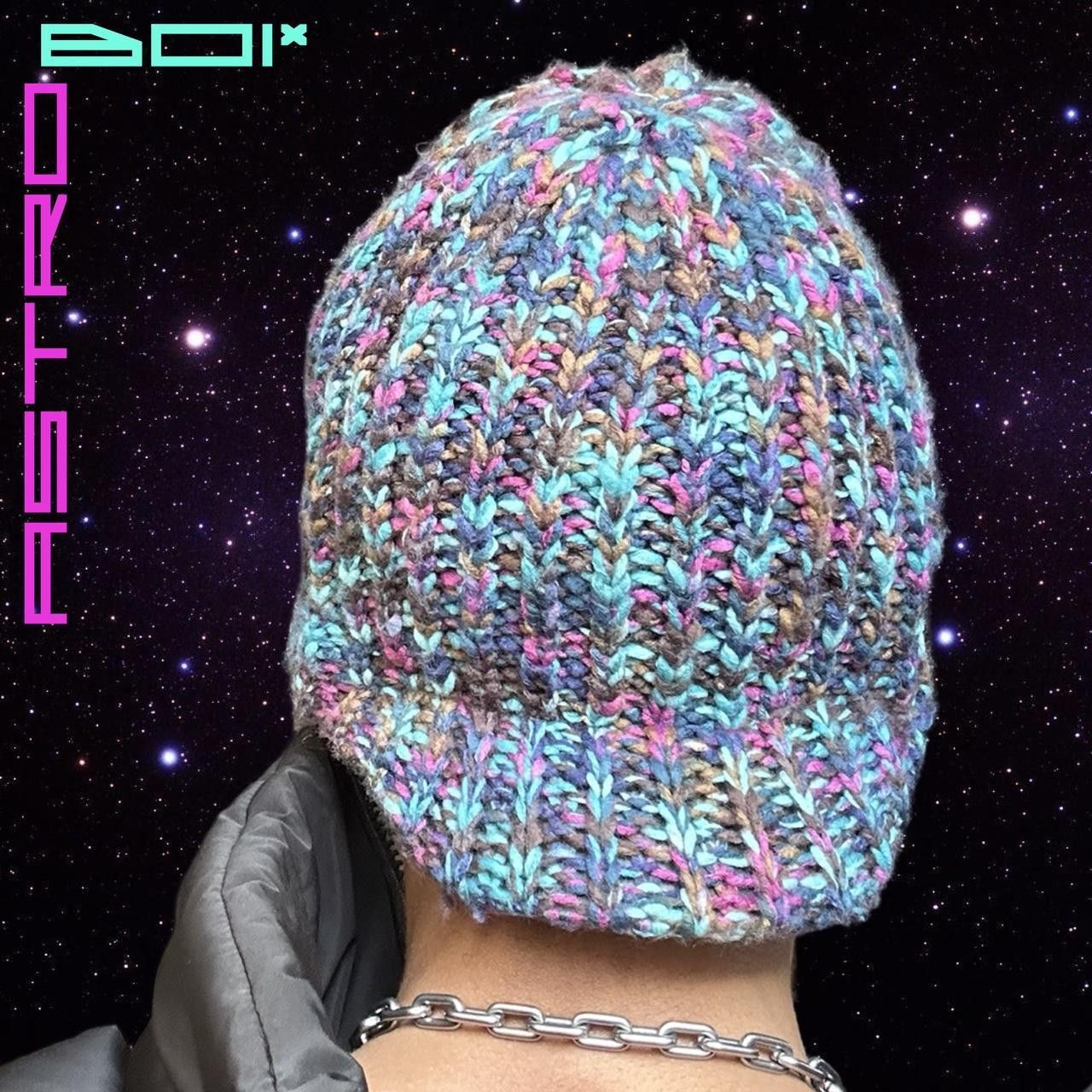 Vintage Vintage Blue/Purple Ribbed Retro Winter Beanie Size ONE SIZE - 4 Thumbnail