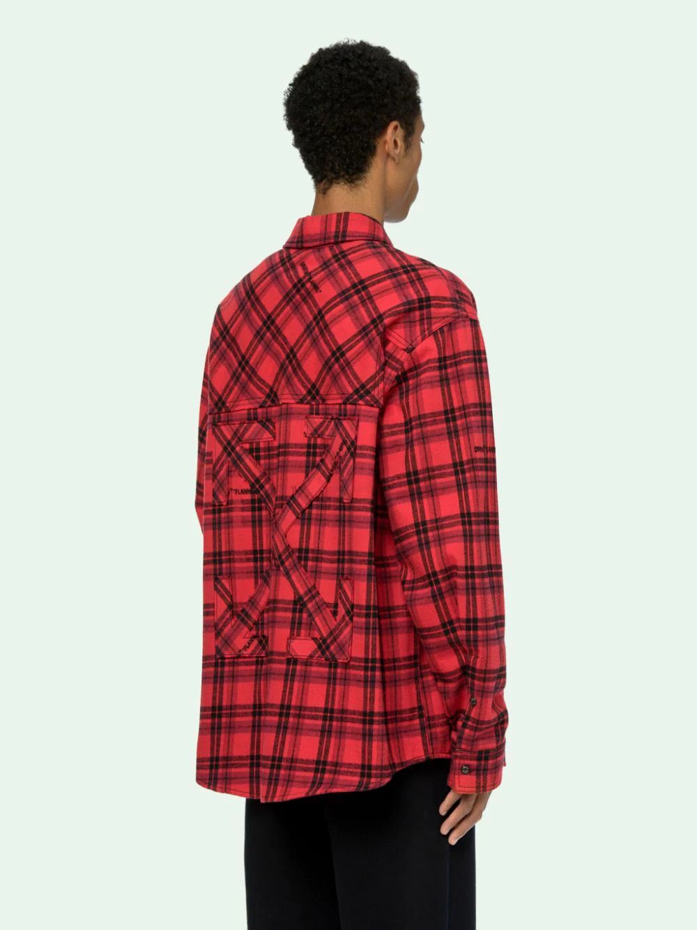 Off-White Red Check Arrows Logo Flannel Shirt Size US XS / EU 42 / 0 - 4 Thumbnail