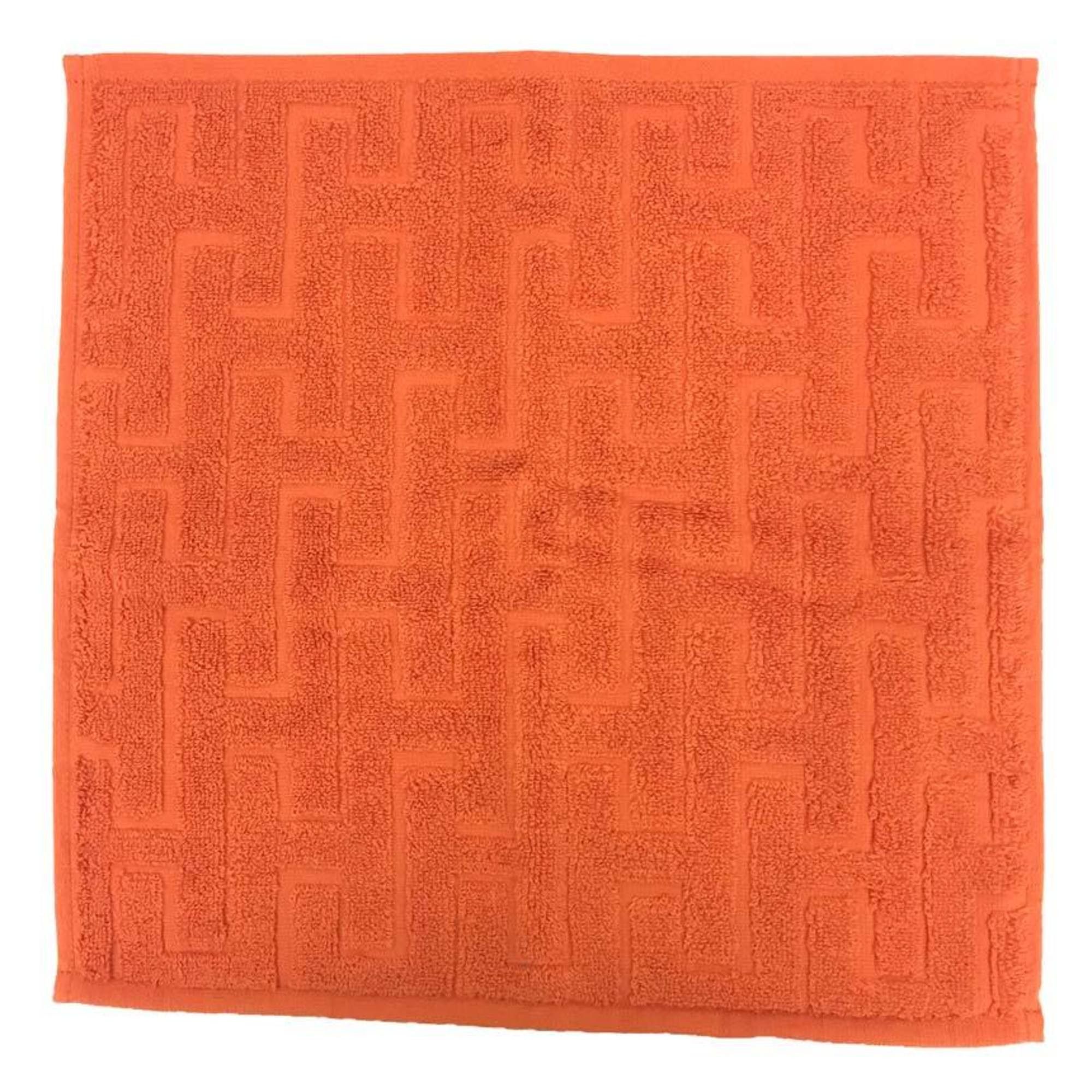 Hermes Hermes Carre Towel Stairs Hand Handkerchief 100% Cotton Orange H Men's Women's Size ONE SIZE - 1 Thumbnail