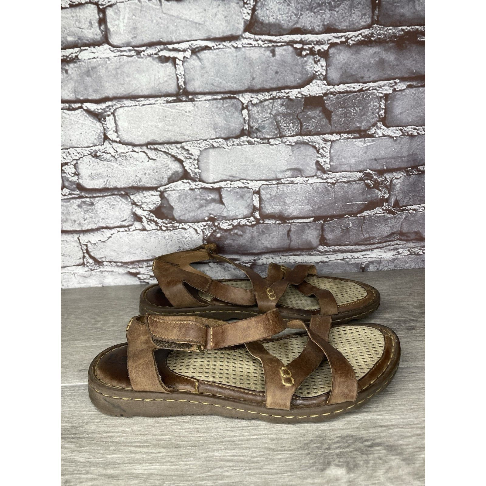 Born Born Handcrafted Brown Leather Strappy Casual Sandals Women’ Size US 10 / IT 40 - 11 Thumbnail