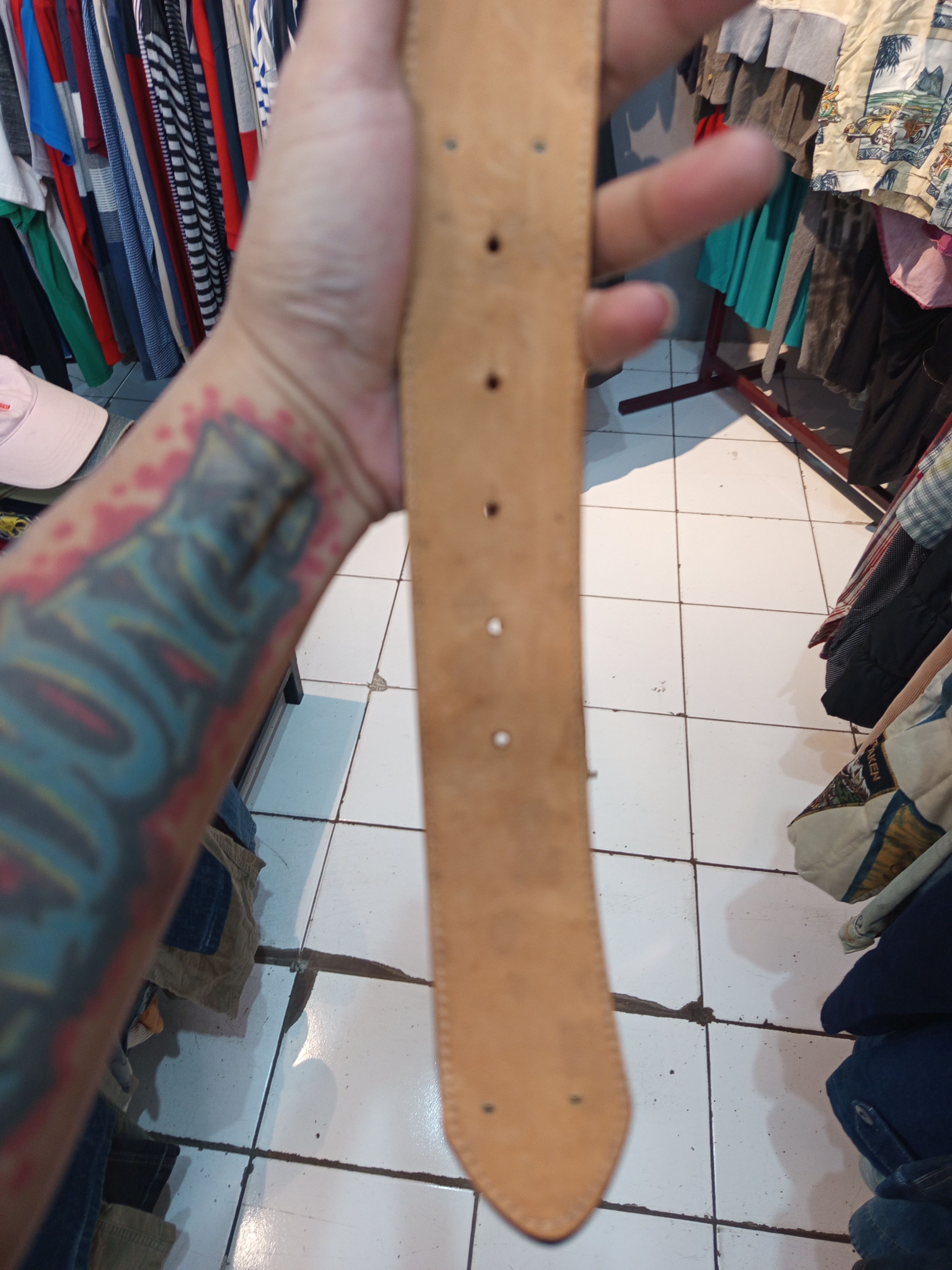 Emporio Armani Leather Belt Croc Embossed