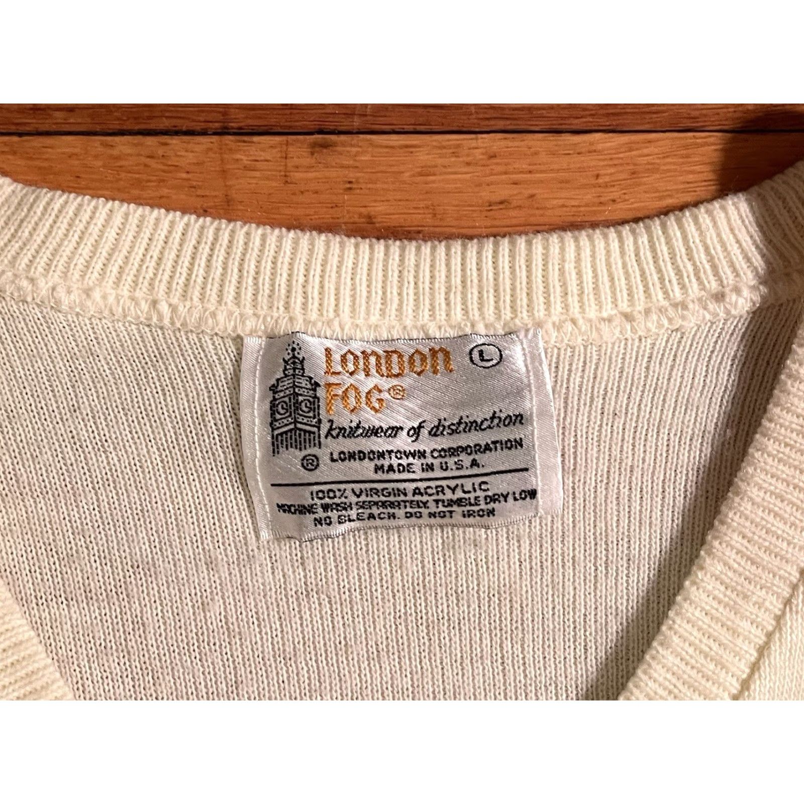 London Fog VINTAGE London Fog Sweater Shirt Men’s L Cream 80s 1988 City Classic Retro Embroidered Logo Knit Crew Neck Lightweight Oversized Solid Ivory Size US L / EU 52-54 / 3 - 4 Thumbnail