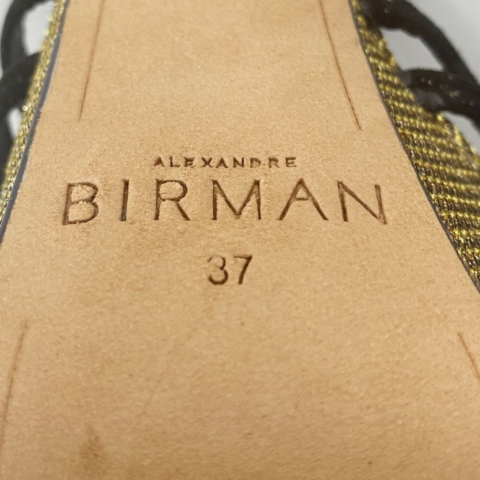 Alexandre Birman Alexandre Birman Black Suede Gold Metallic Platform Sandals Size US 7 / IT 37 - 7 Thumbnail