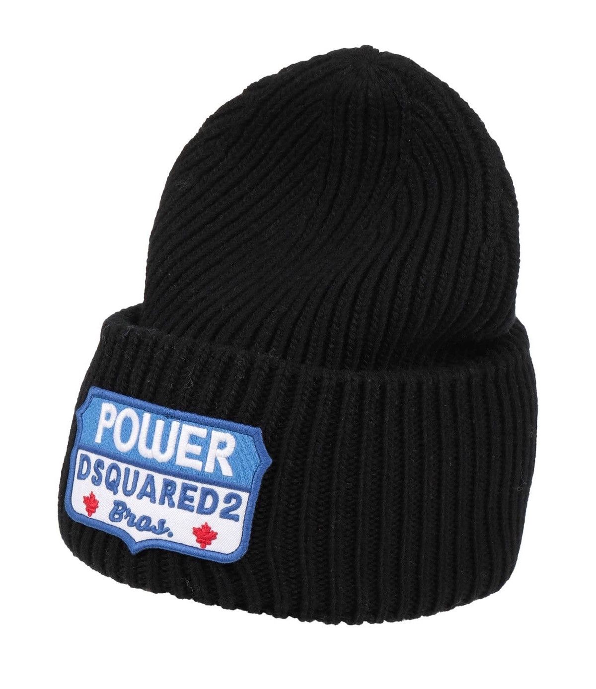 Dsquared2 Dsquared2 logo patch beanie hat DSQ2 wool graphjc black🎨 Size ONE SIZE - 2 Thumbnail