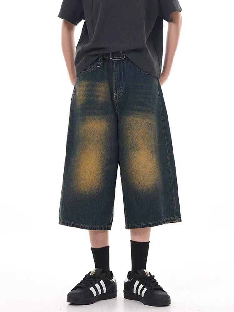 Japanese Brand × Vintage Washed vintage tube casual wide leg denim shorts Size US 34 / EU 50 - 5 Thumbnail