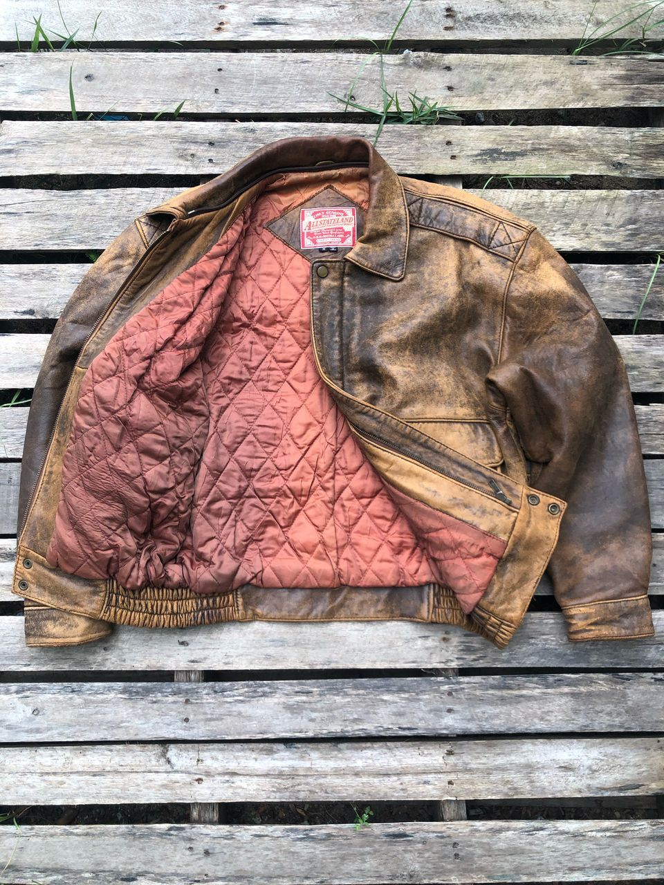 Japanese Brand Vintage Allstateland USN Leather Jacket Size US M / EU 48-50 / 2 - 1 Thumbnail