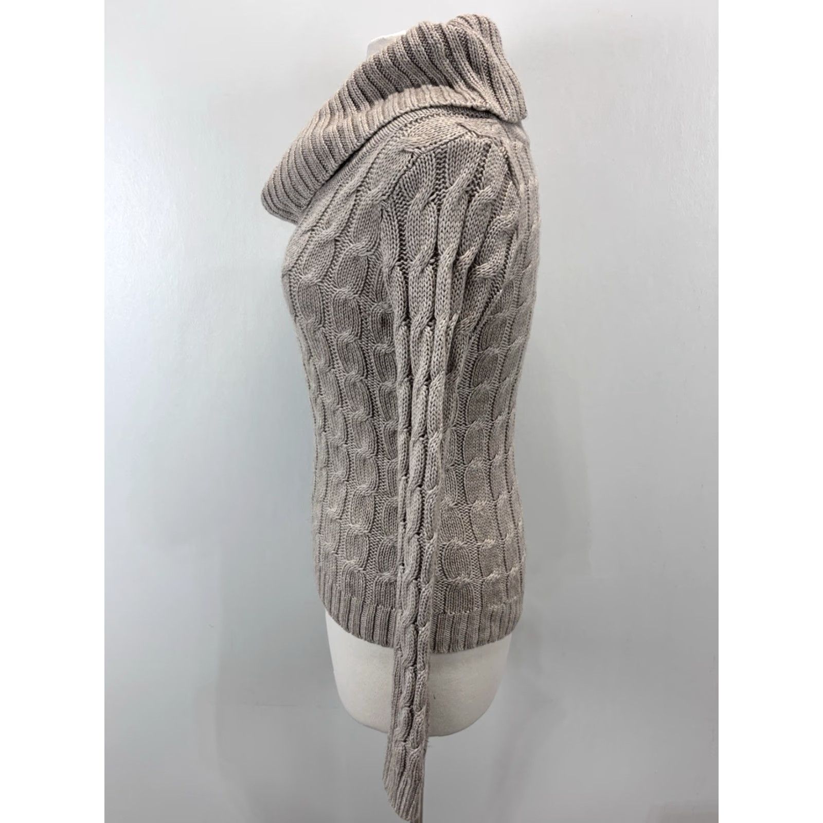 Vintage VINTAGE The Limited Angora Blend Sweater Women XS Brown Cowl Neck Cable Knit 90s Preppy Pullover Womens Size XS / US 0-2 / IT 36-38 - 2 Thumbnail