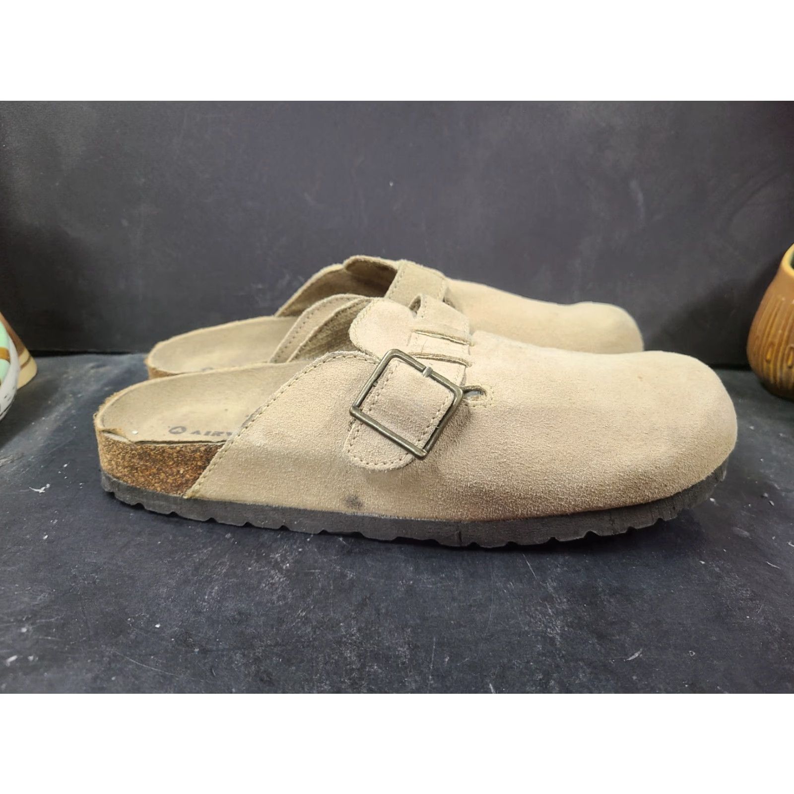 Airwalk Airwalk Sandals Womens 9 Brown Faux Suede Slip-On Buckle Flats Clogs Mules Size US 9 / IT 39 - 7 Thumbnail
