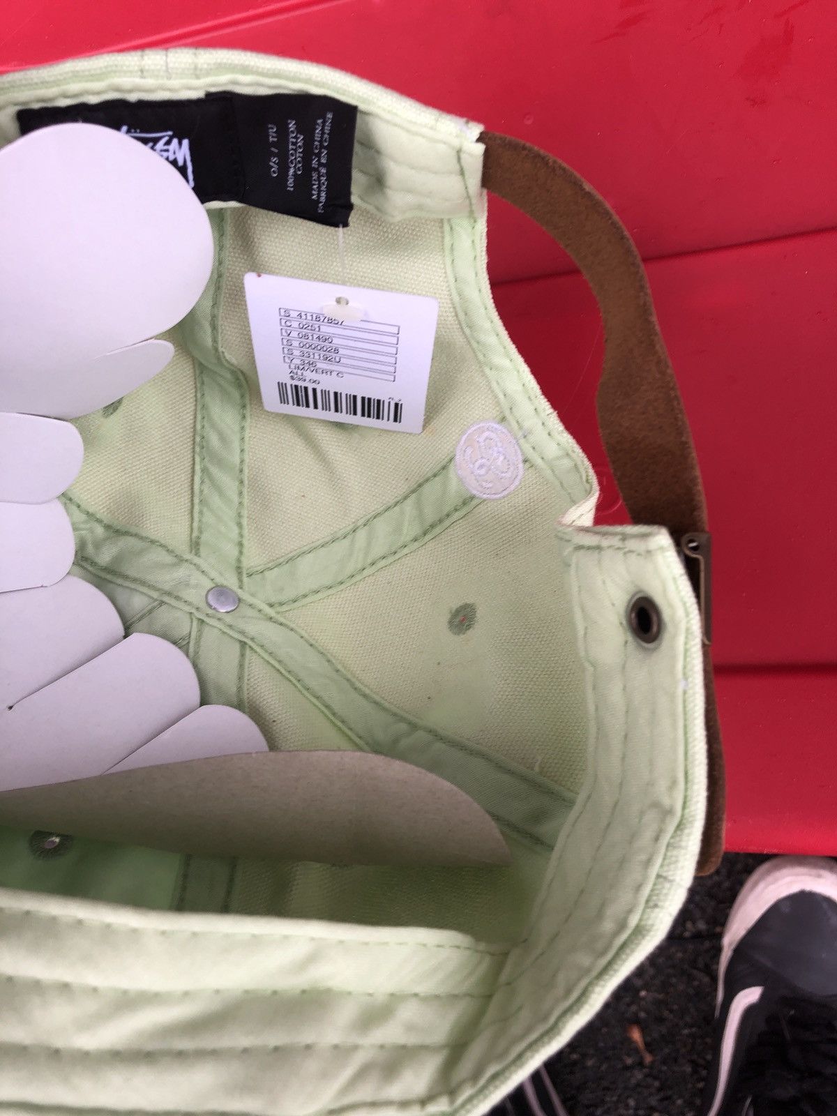 Stussy Stussy Hat Green OS White Leather NWT Size ONE SIZE - 4 Thumbnail