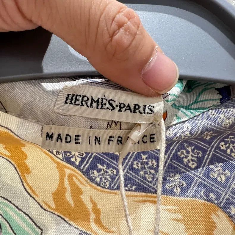 Hermes Hermes Contrast Color Block Pattern Collar Long Sleeve Shi Size XS / US 0-2 / IT 36-38 - 3 Thumbnail