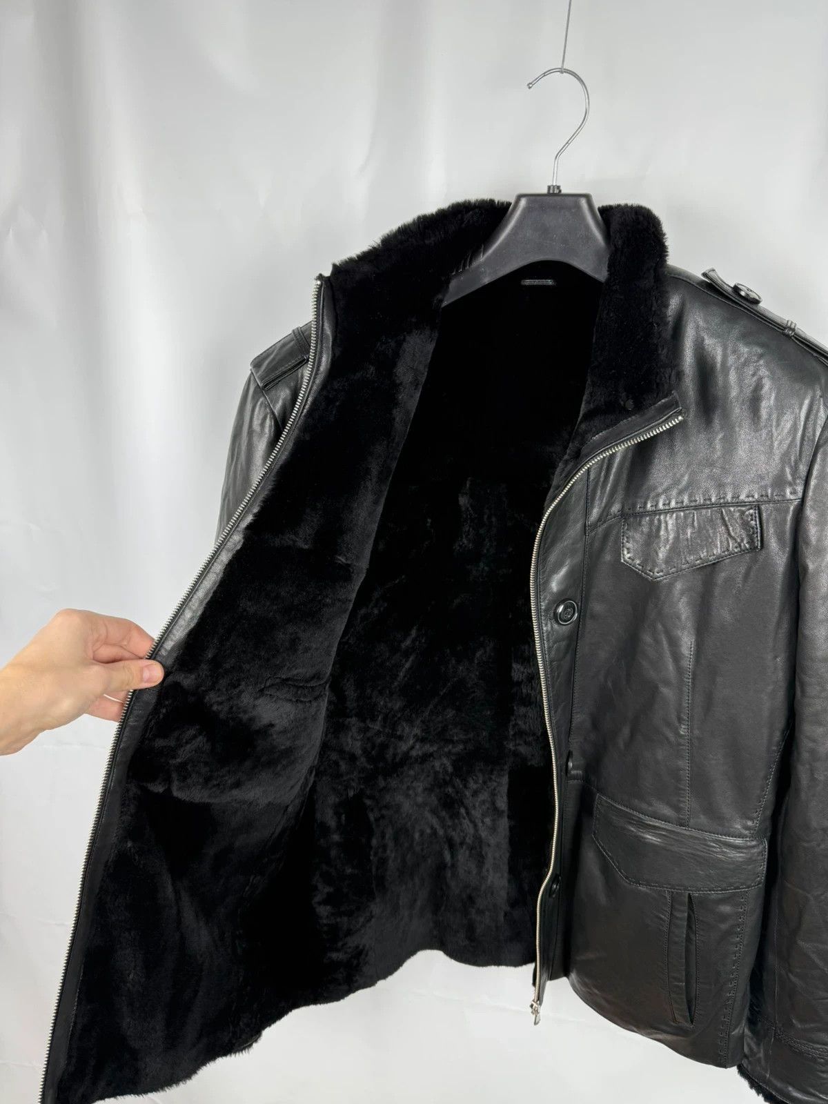 Other Marco Bossi Milano Genuine Leather Shearling Jacket size L Size US L / EU 52-54 / 3 - 10 Thumbnail