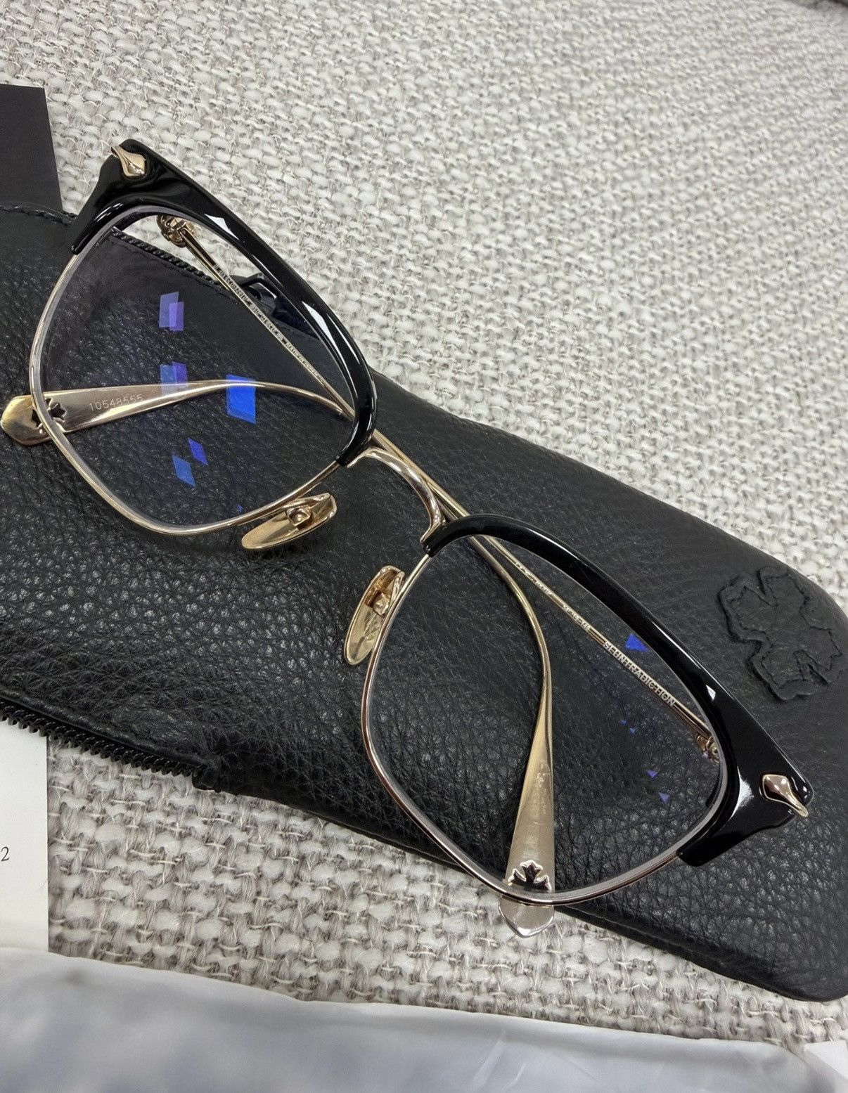 Chrome Hearts Chrome Hearts SLUNTRADICTION Gold Cross Ball Glasses Size ONE SIZE - 3 Thumbnail
