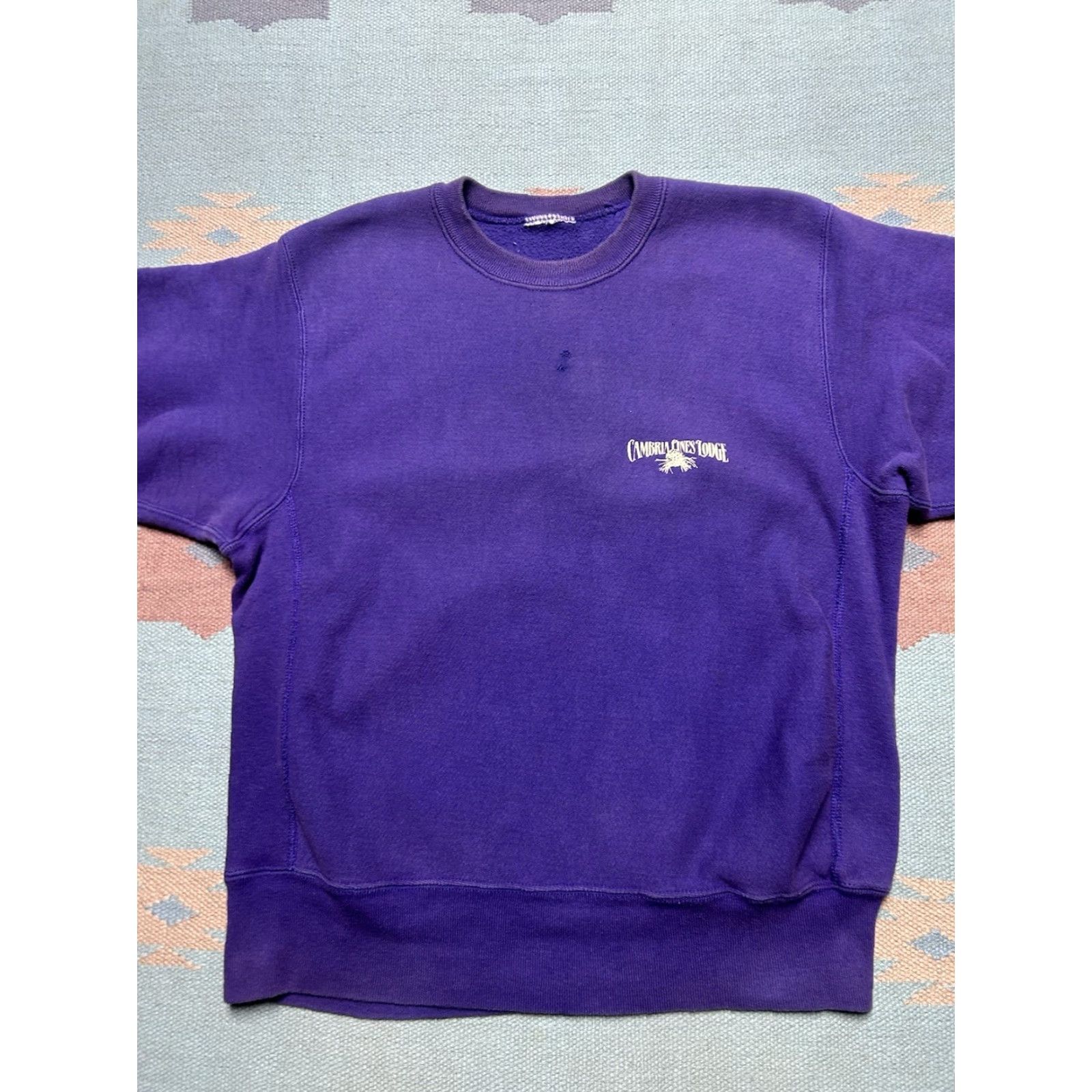 Vintage VINTAGE 90s Cambria Pines Lodge California Purple Sweatshirt Crewneck Large Men Pullover Shirt Size US L / EU 52-54 / 3 - 2 Thumbnail