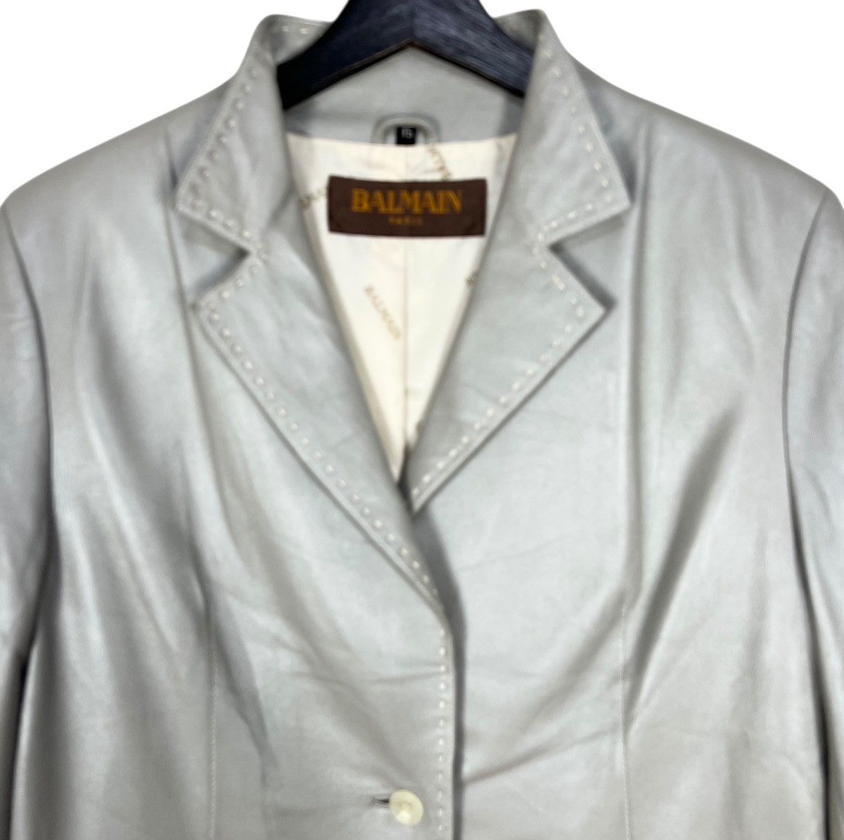Balmain Balmain Paris Synthetic Leather Women Blazer Jacket Size M / US 6-8 / IT 42-44 - 2 Thumbnail