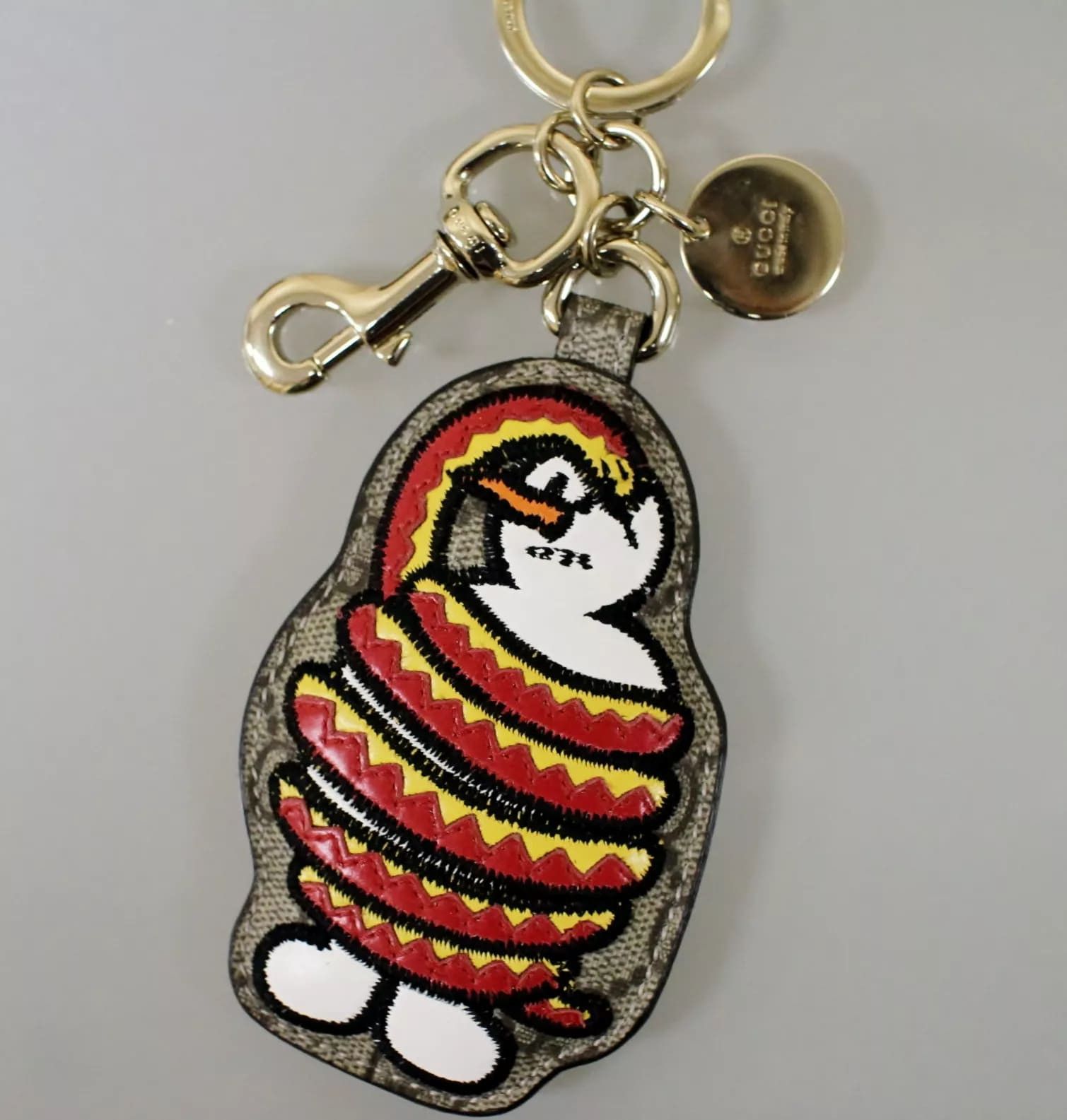 Gucci New UNICEF GG Canvas/Leather Key Ring/Charm Snowman and Size ONE SIZE - 1 Thumbnail