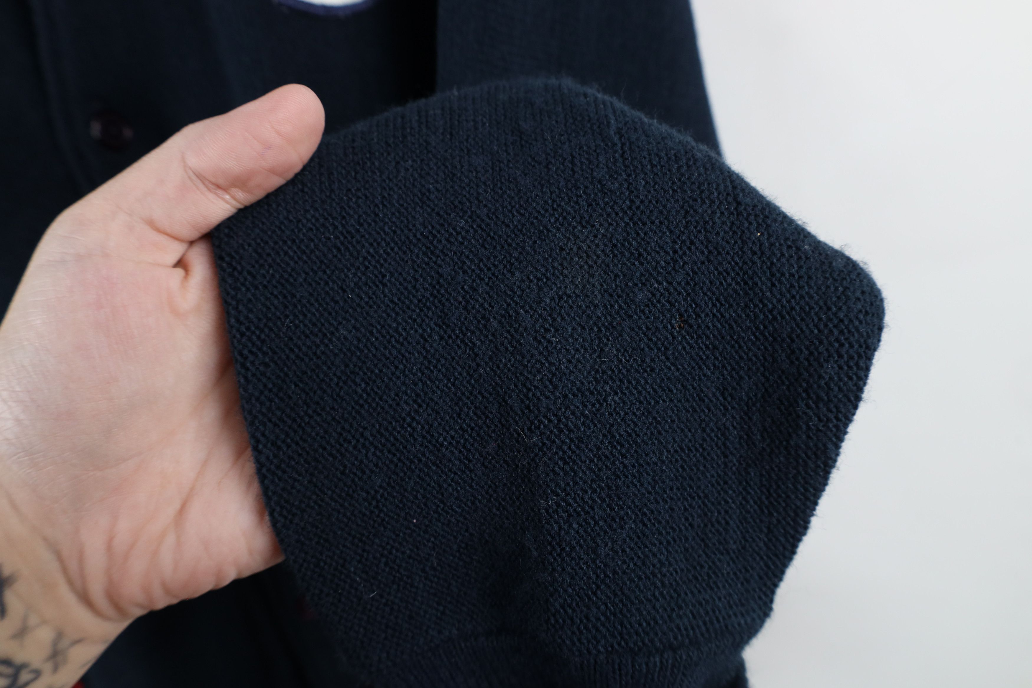 Vintage Vintage 90s Senior Golf Knit Cardigan Sweater Navy Blue USA Size US L / EU 52-54 / 3 - 5 Thumbnail