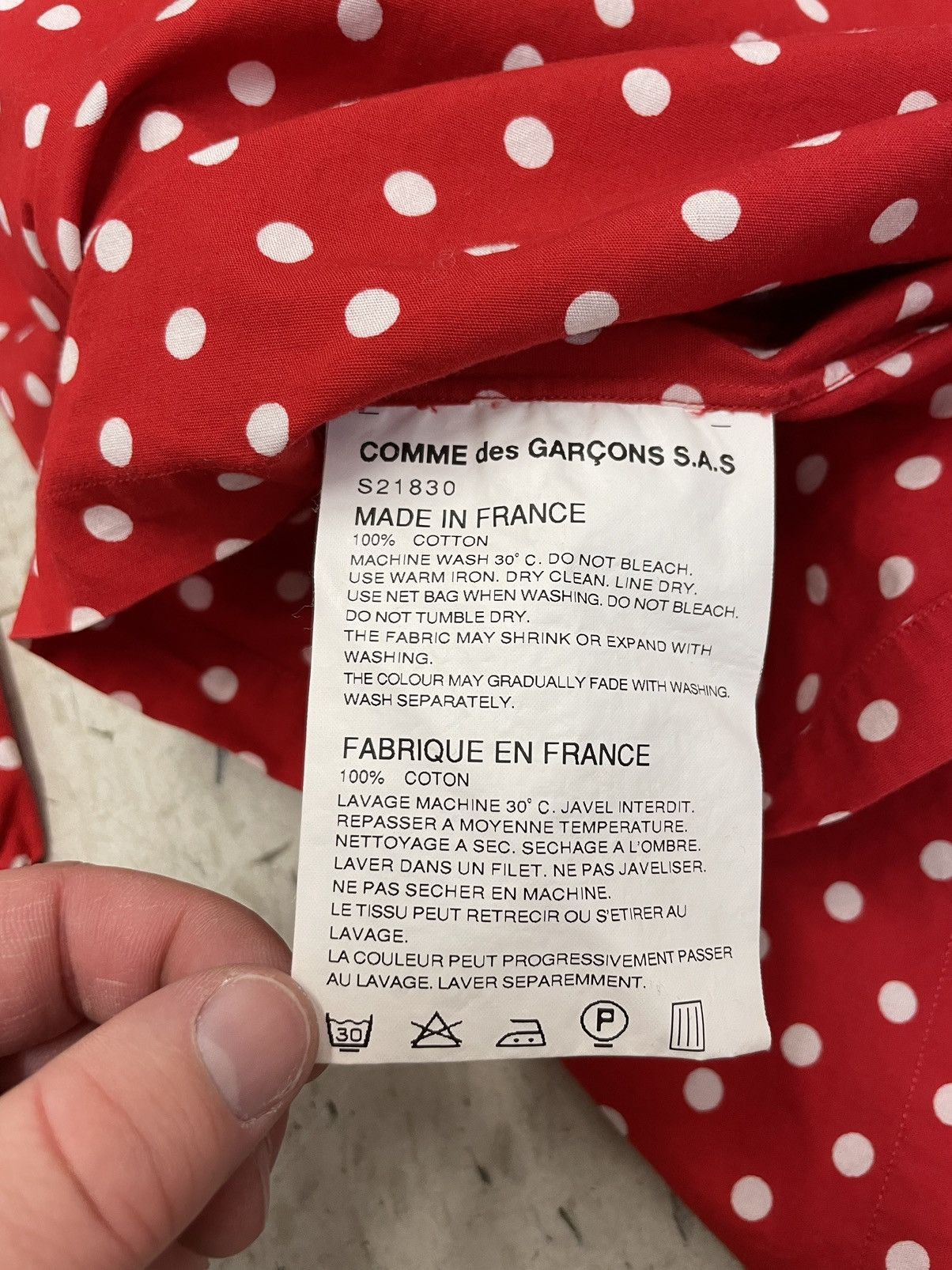 Comme des Garcons SHIRT Polka Dot Print Button Up Collar Cotton Size L / US 10 / IT 46 - 11 Thumbnail