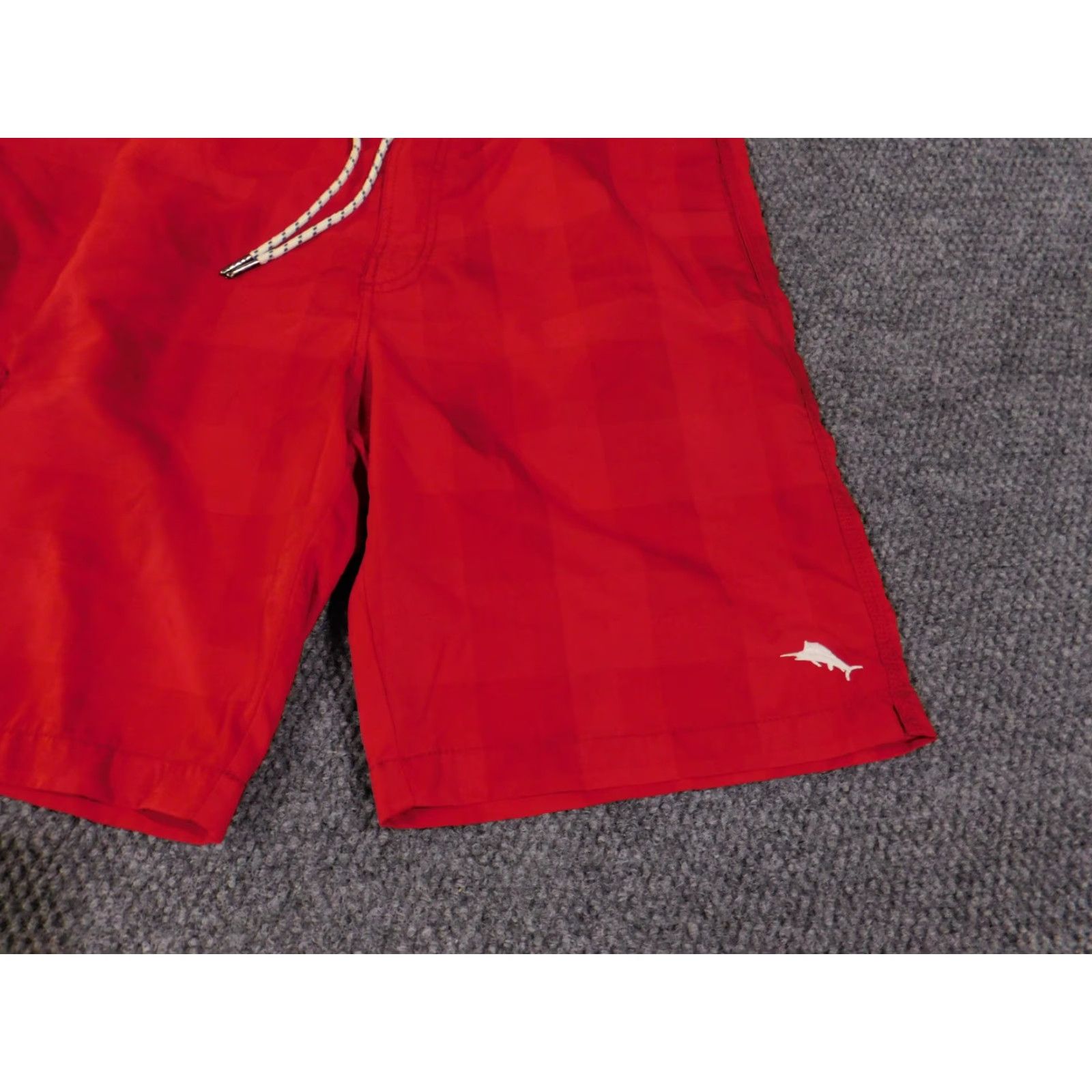 Tommy Bahama Tommy Bahama Bottoms Mens Large Red Relax Trunks Lined Swim Cargo Beach Pattern Solid Vintage: No Size US 33 - 3 Thumbnail
