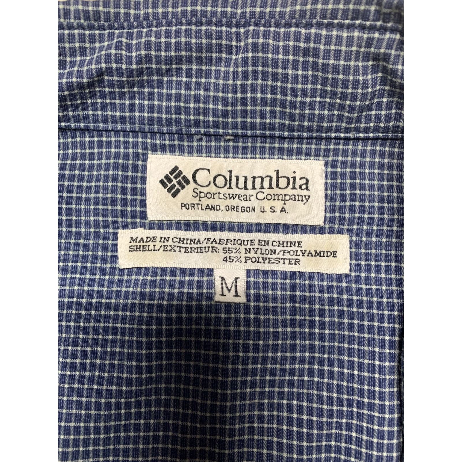 Vintage Columbia GRT Sportswear Mens Short Sleeve Button-Down Plaid Blue White MEDIUM Shirt Size US 31 - 5 Thumbnail