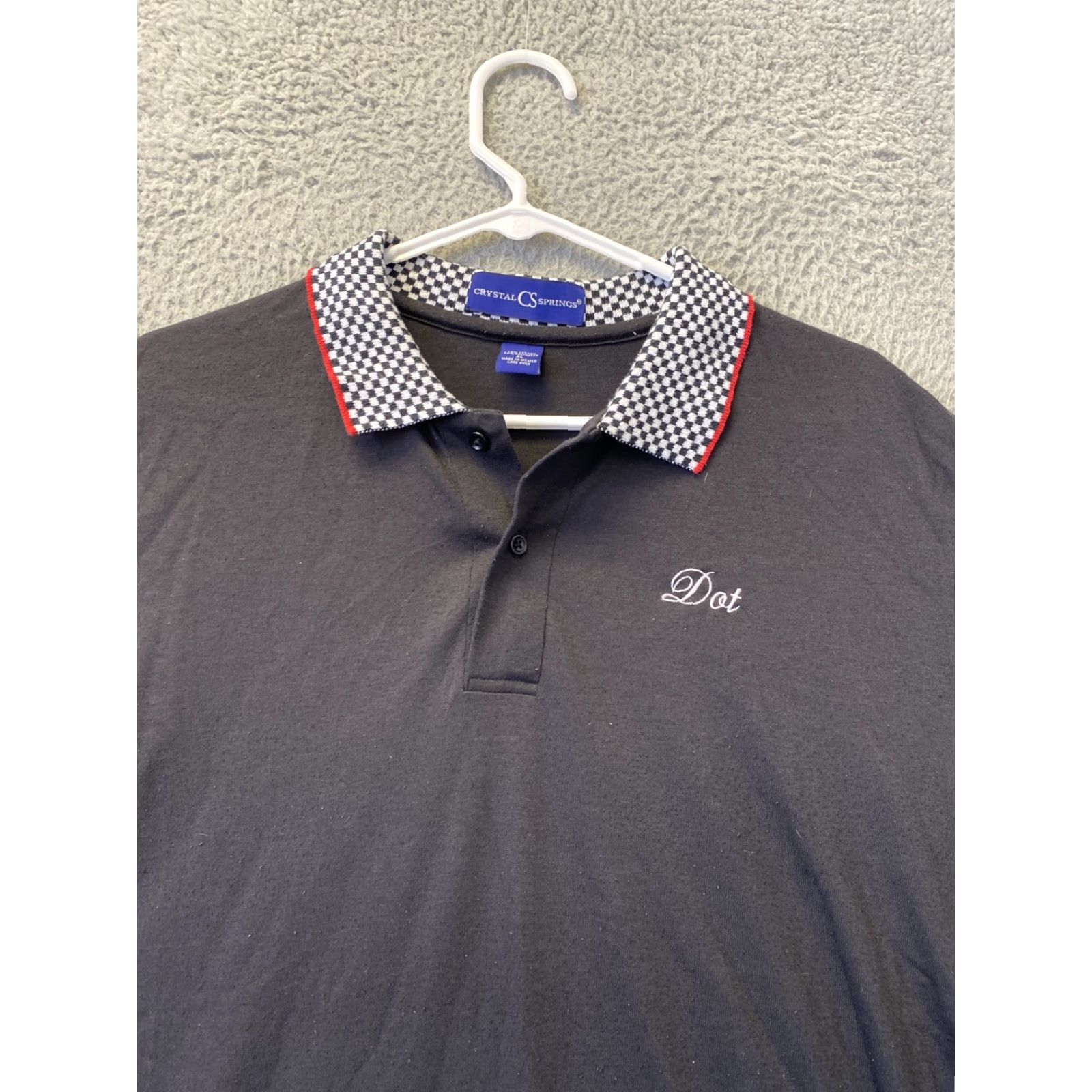 Vintage Crystal Spring Men’s Black Short Sleeve Collared Polo Shirt Size XL/ 46-43 Size US XL / EU 56 / 4 - 3 Thumbnail
