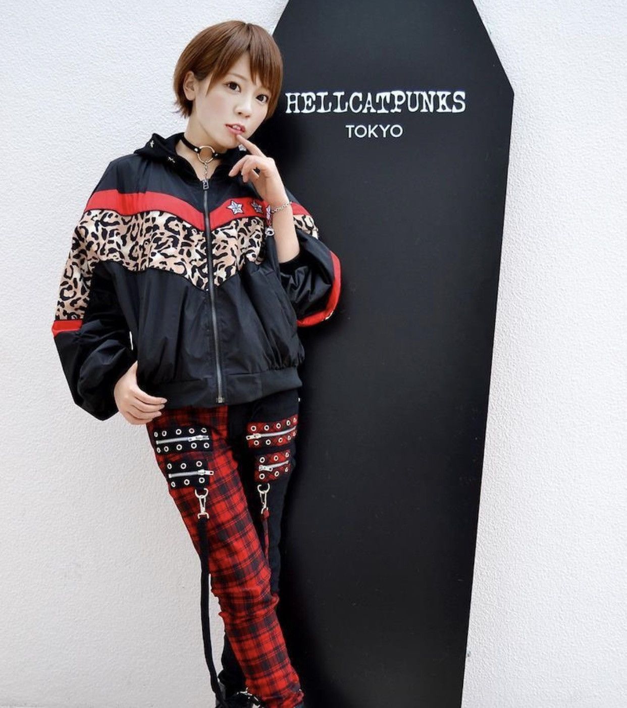 Japanese Brand Vintage Hell Cat Punks Ricca Leopard Panel Hooded Punk Jacke Size ONE SIZE - 1 Thumbnail