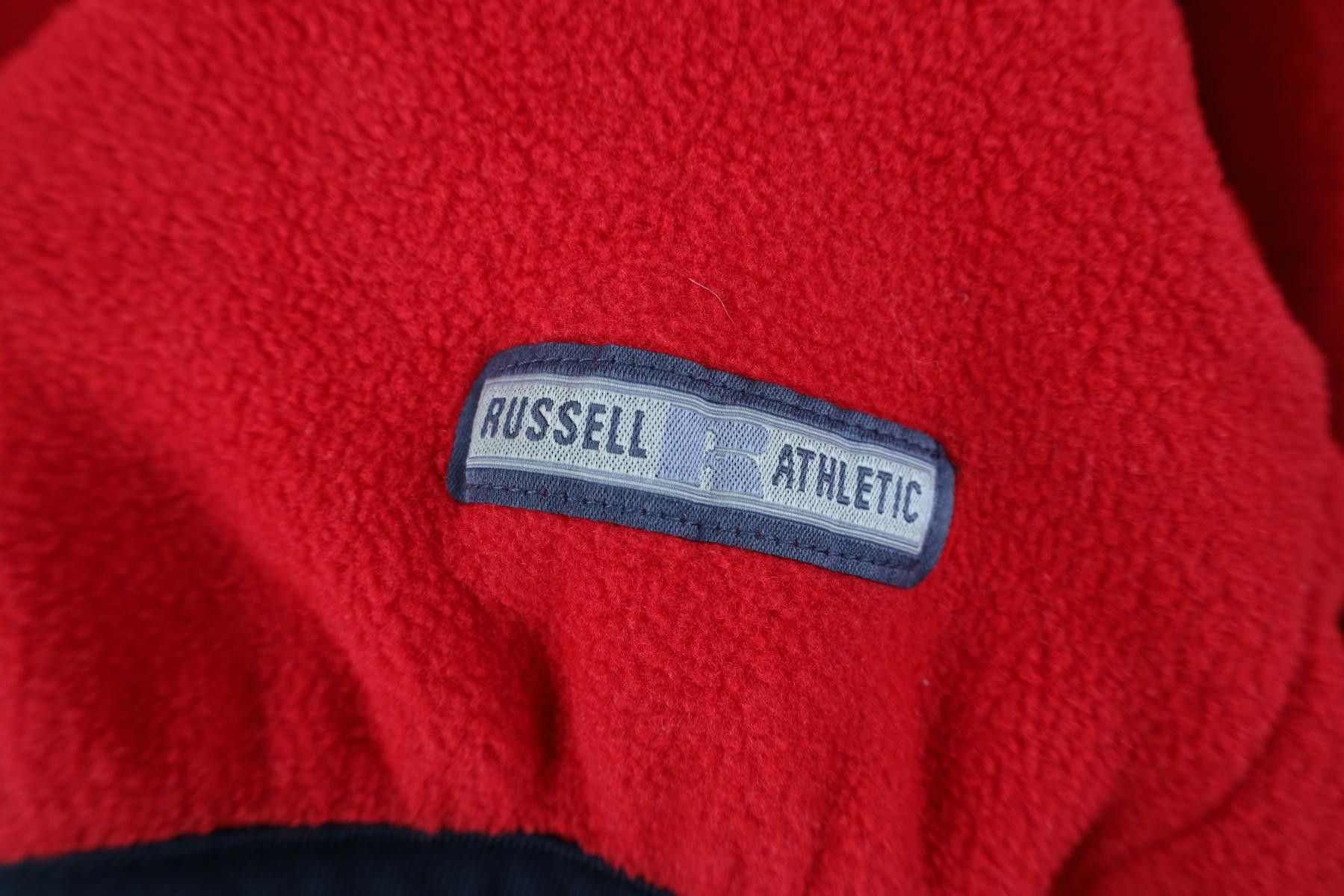 Russell Athletic Vintage 90s Russell Athletic Button Fleece Sweater Red USA Size US L / EU 52-54 / 3 - 4 Thumbnail