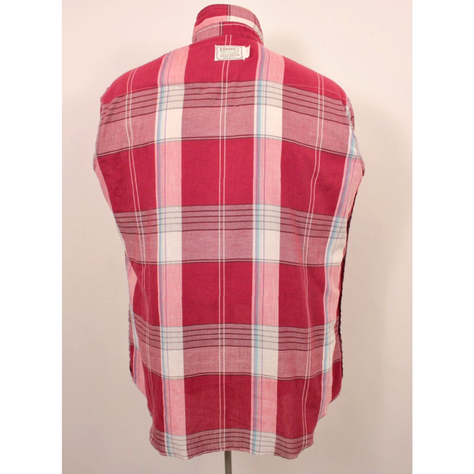 Vintage VINTAGE H Bar C Shirt Mens Western 80s Red White Plaid Sz Large 16.5 35 1980s Mens Size US L / EU 52-54 / 3 - 3 Thumbnail