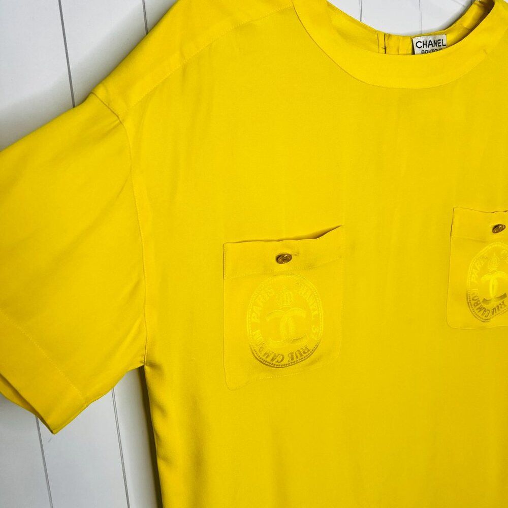 Chanel CHANEL Boutique Vintage Gorgeous Golden Yellow CC 100% Silk Size L / US 10 / IT 46 - 2 Thumbnail