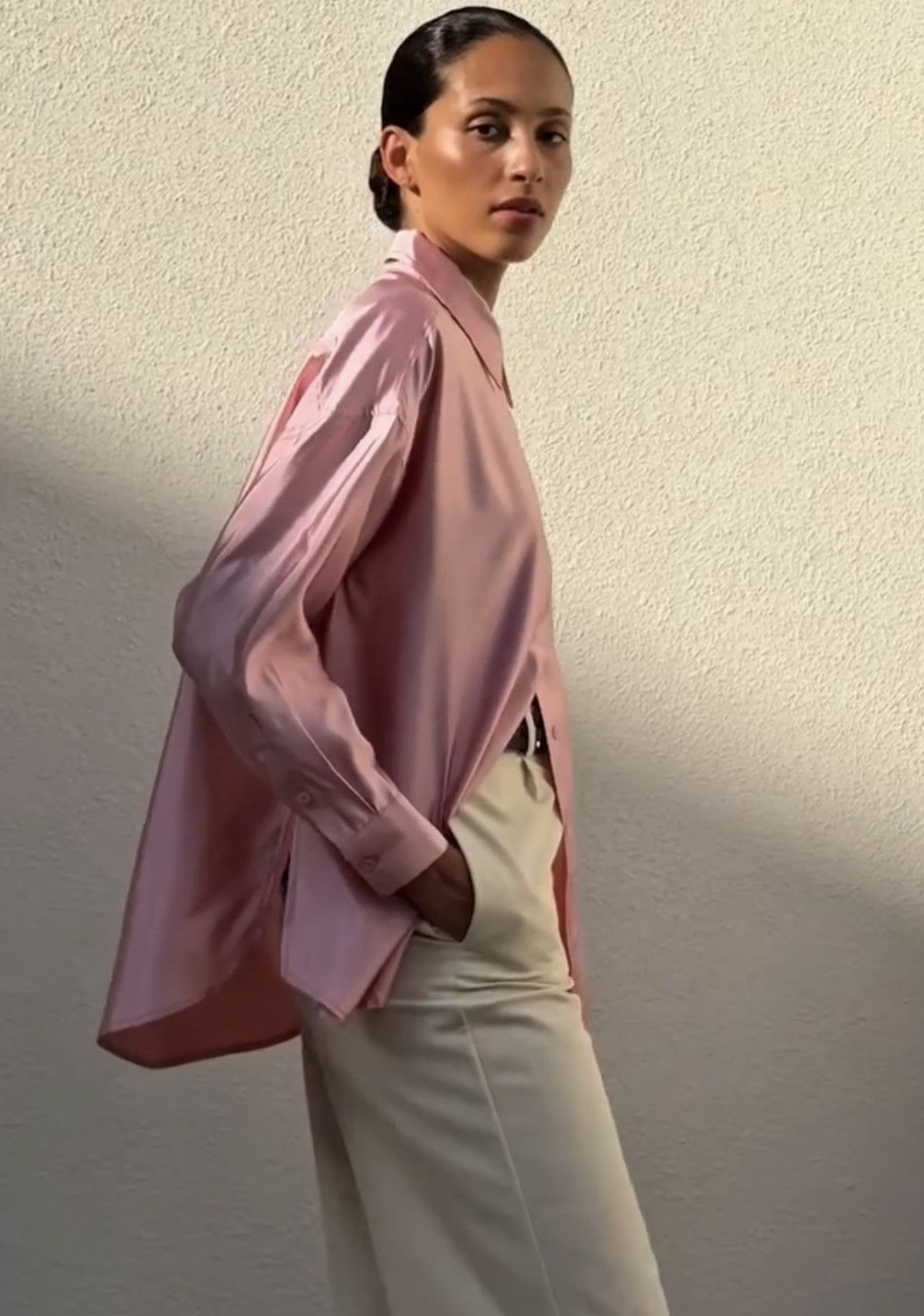 Other Abadia oversized silk twill shirt in pink Size M / US 6-8 / IT 42-44 - 12 Thumbnail
