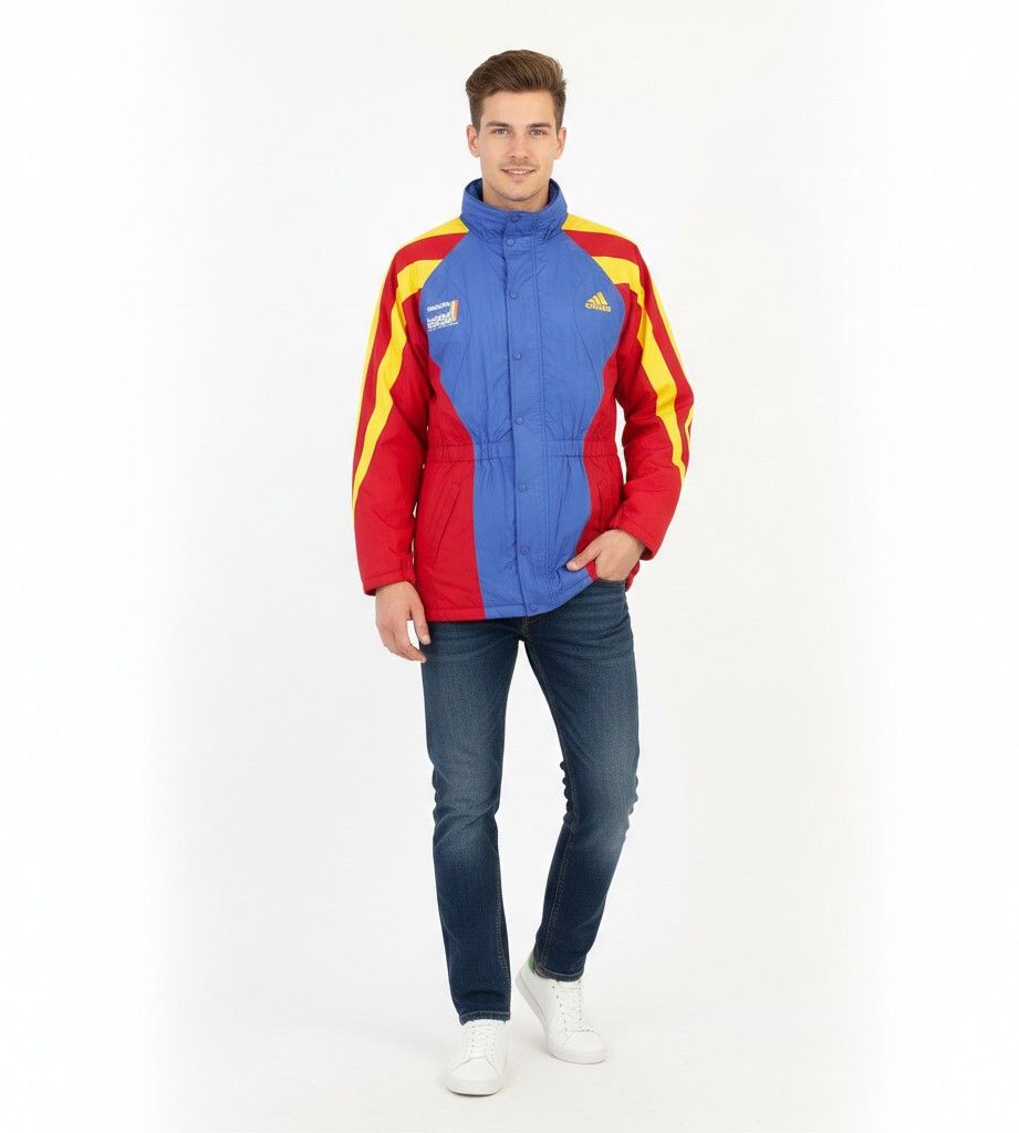 Adidas Adidas Men 186 L Jacket Full Zipper Hood Red Blue 0666 Size US S / EU 44-46 / 1 - 1 Thumbnail