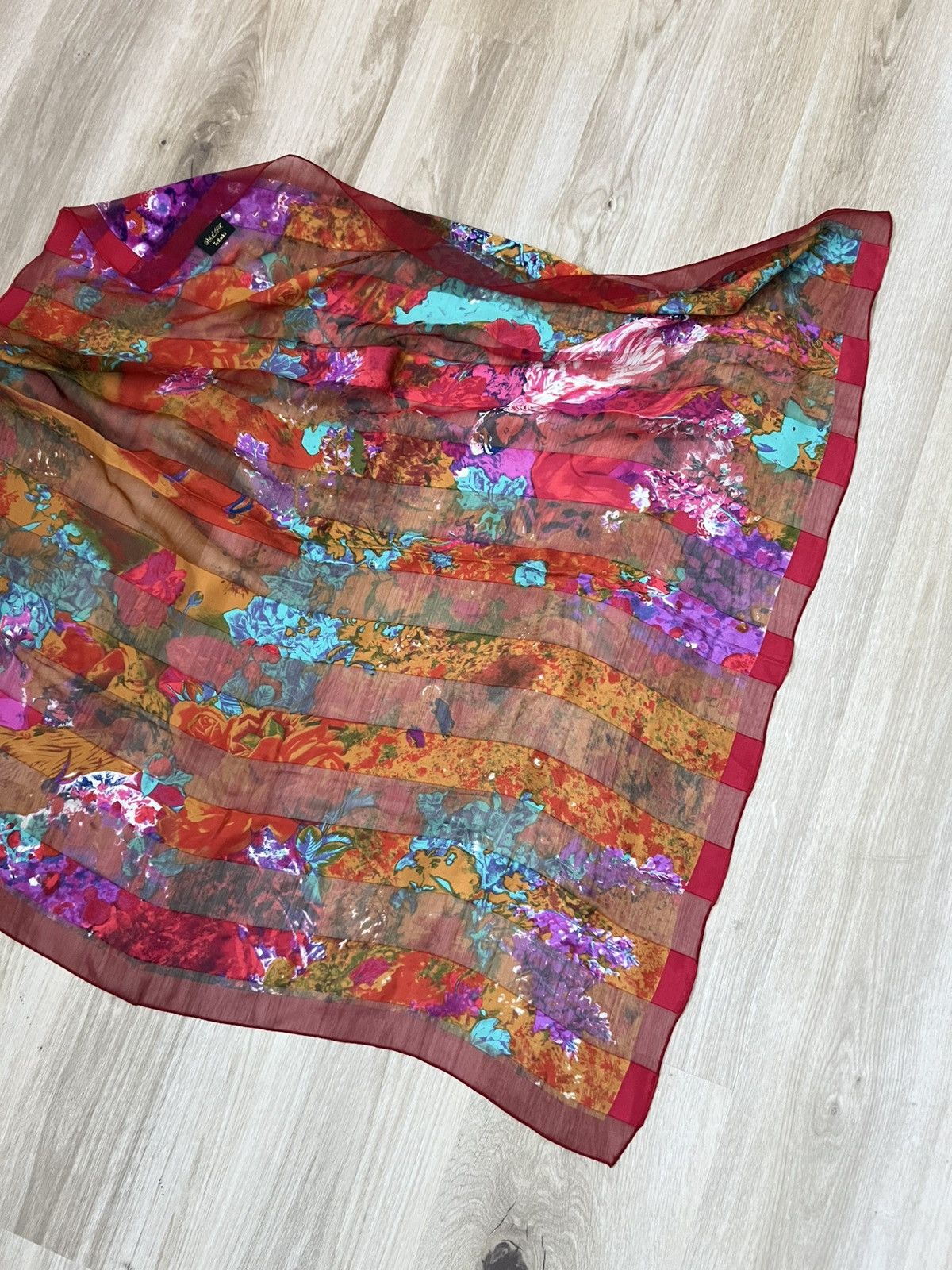 Vintage Beautifil 100% silk made in japan scarf Size ONE SIZE - 5 Thumbnail