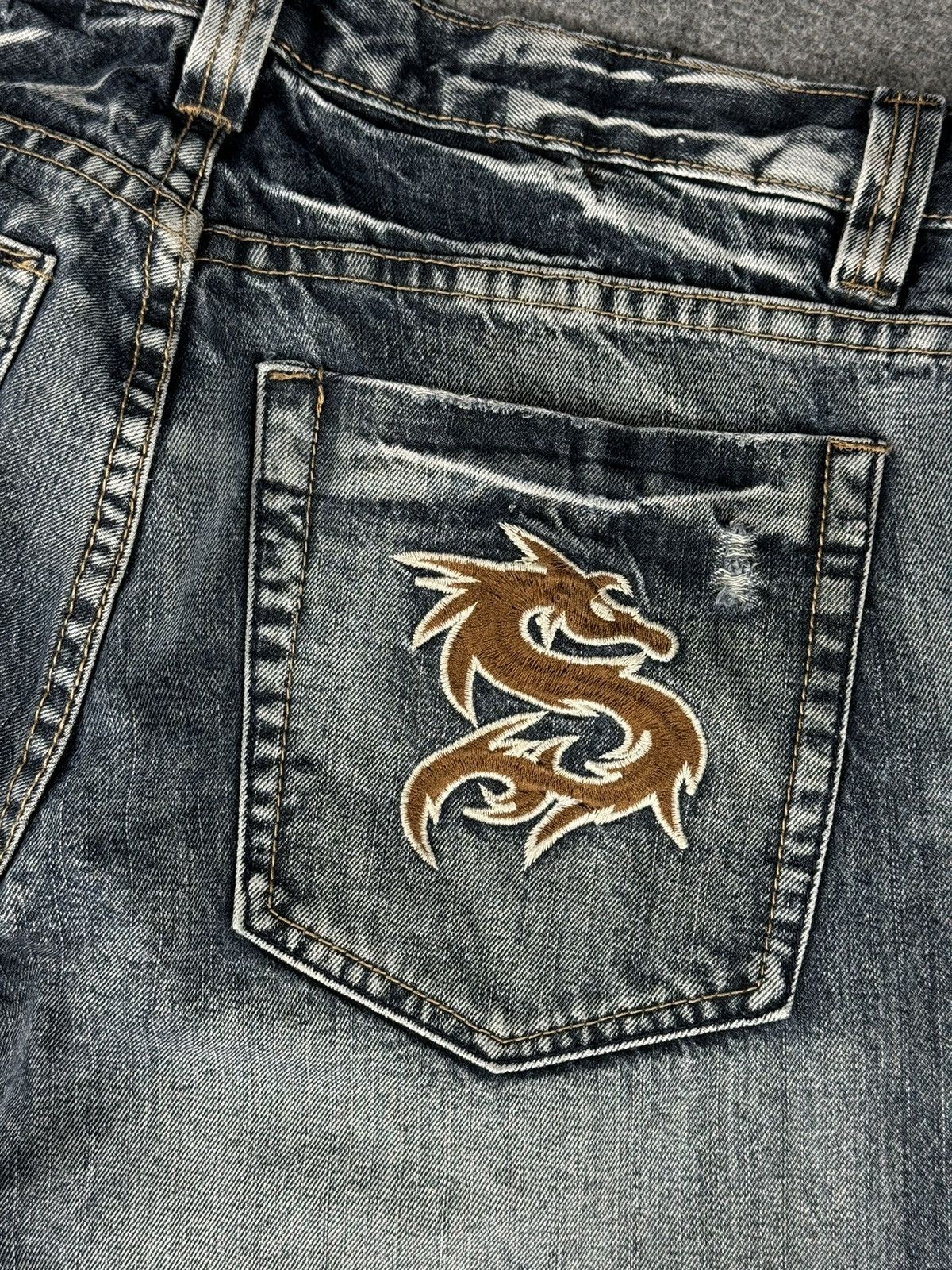 Japanese Brand Vintage distressed denim emroidered swag pants y2k denim Size US 34 / EU 50 - 5 Thumbnail