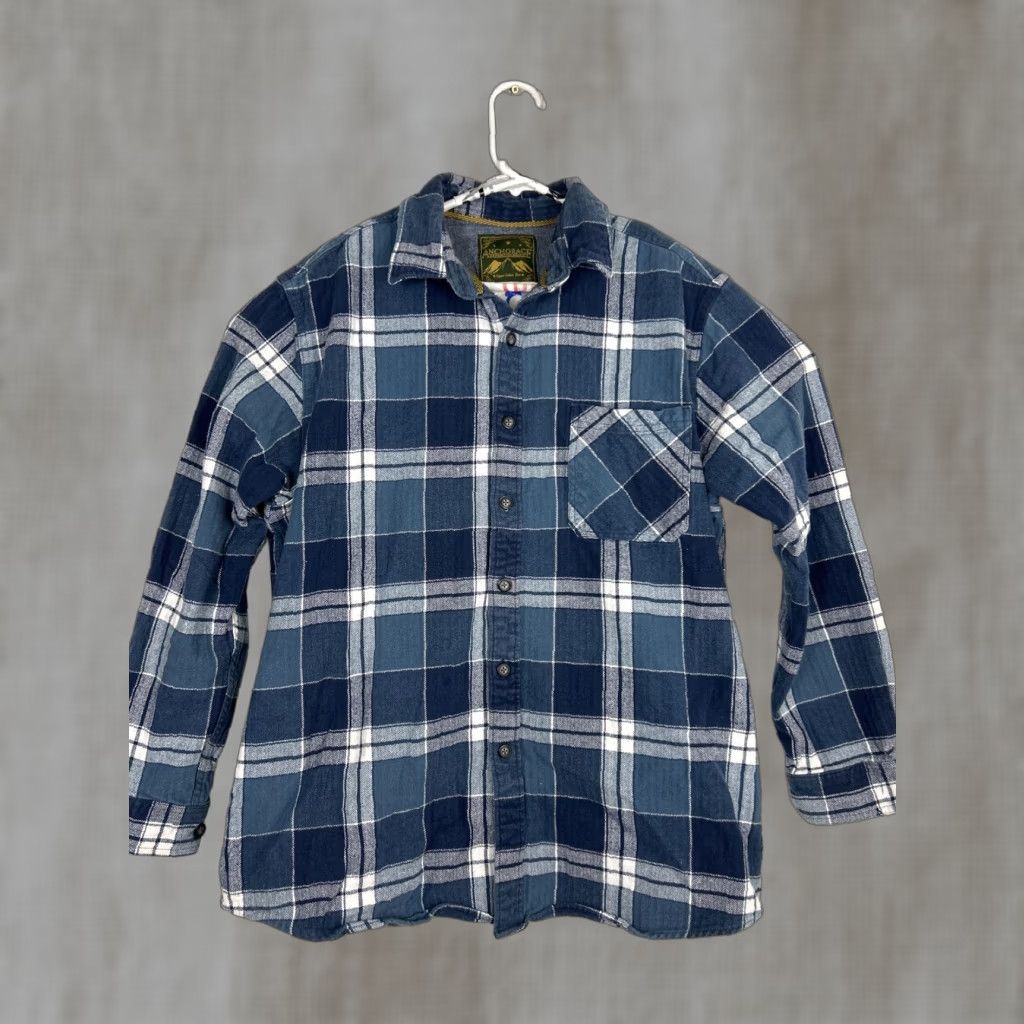 Vintage VINTAGE Anchorage Expedition Flannel Shirt Mens XL Blue White 100% Cotton Heavy Long Sleeve Button-Up Size US XL / EU 56 / 4 - 1 Thumbnail