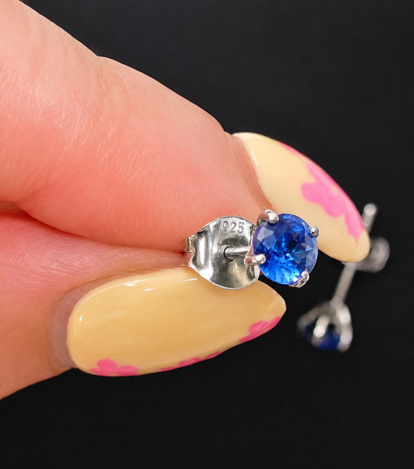 Other AAA Natural Kashmir Kyanite Stud Earrings 0.7ct 6mm Size ONE SIZE - 2 Thumbnail