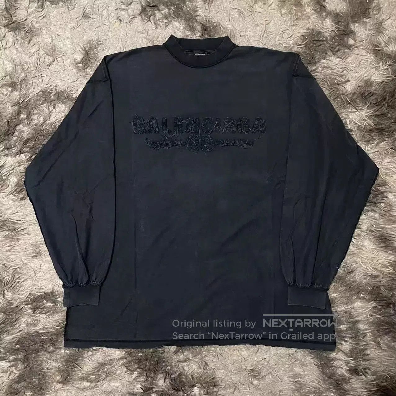 Balenciaga Black Long Sleeve Graphic Shirt - XL. Size US XL / EU 56 / 4 - 1 Thumbnail