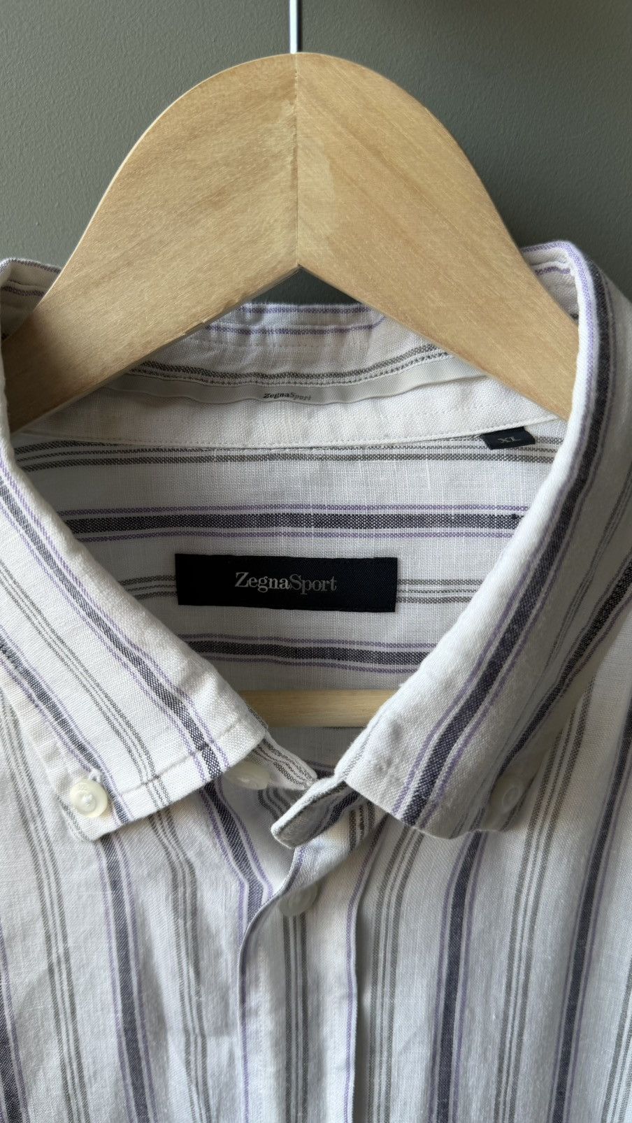Ermenegildo Zegna Ermenegildo Zegna Sport Striped Linen Shirt Size XL Size US XL / EU 56 / 4 - 3 Thumbnail