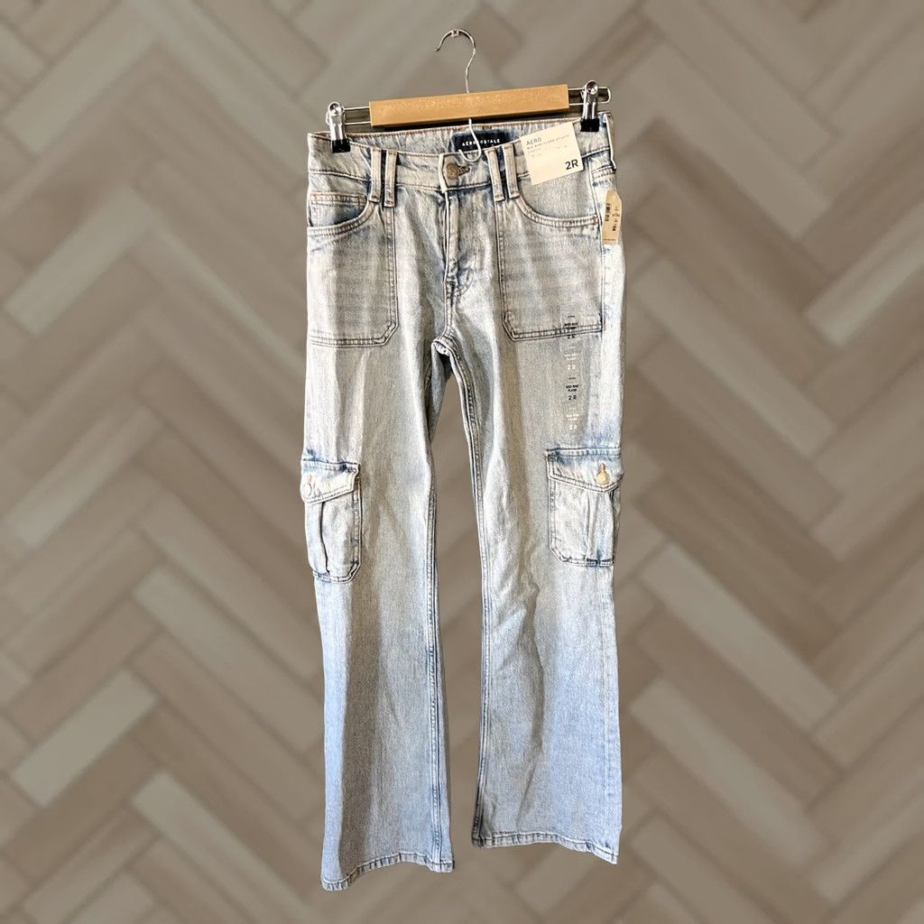 Vintage Aero Aeropostale Womens Jeans Flared Denim 2 Blue Mid Rise 31in Inseam Size 2R Size 26" / US 2 / IT 38 - 1 Thumbnail