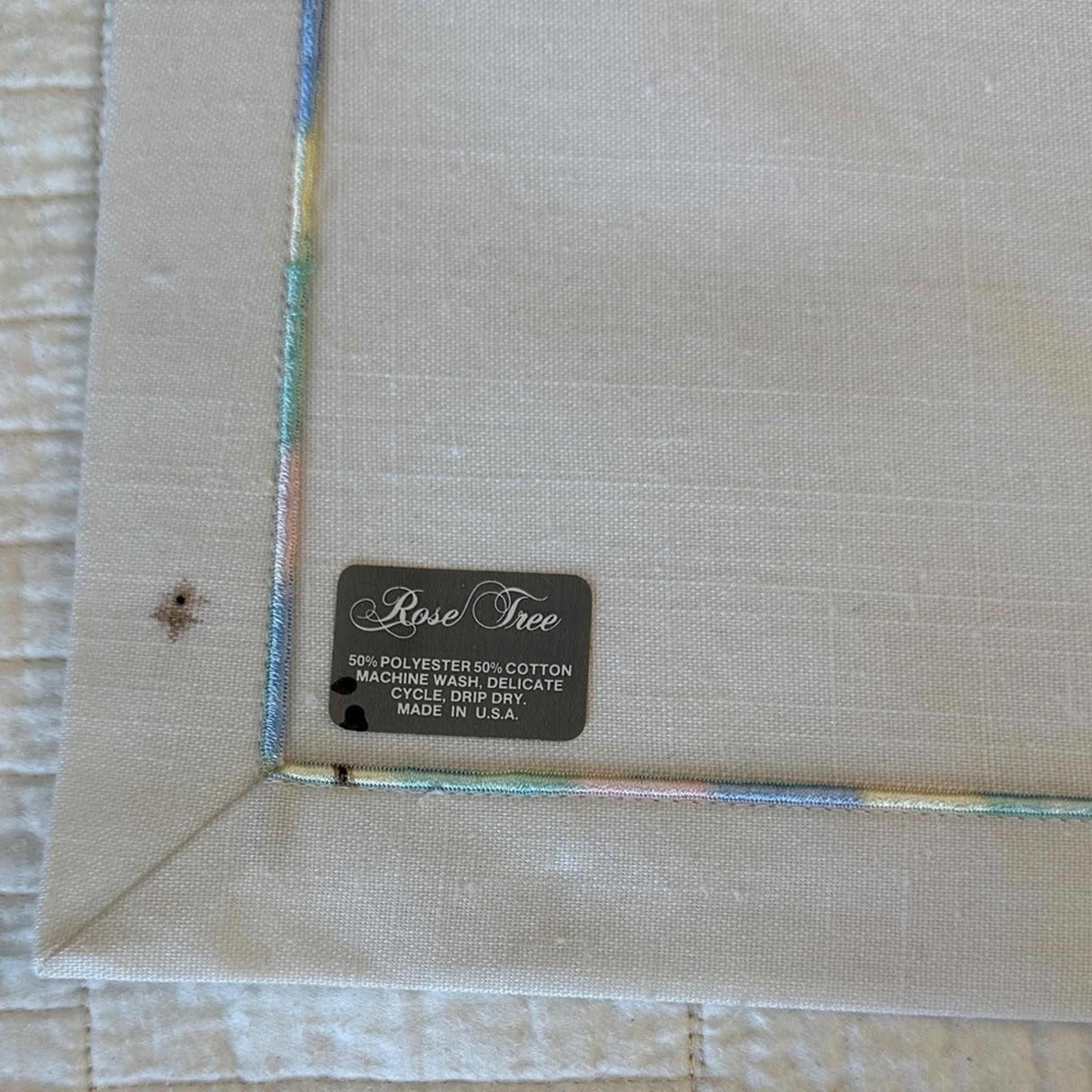 Other Easter White Linen Placemats Pastel Trim Napkins Set of 4 Size ONE SIZE - 5 Thumbnail