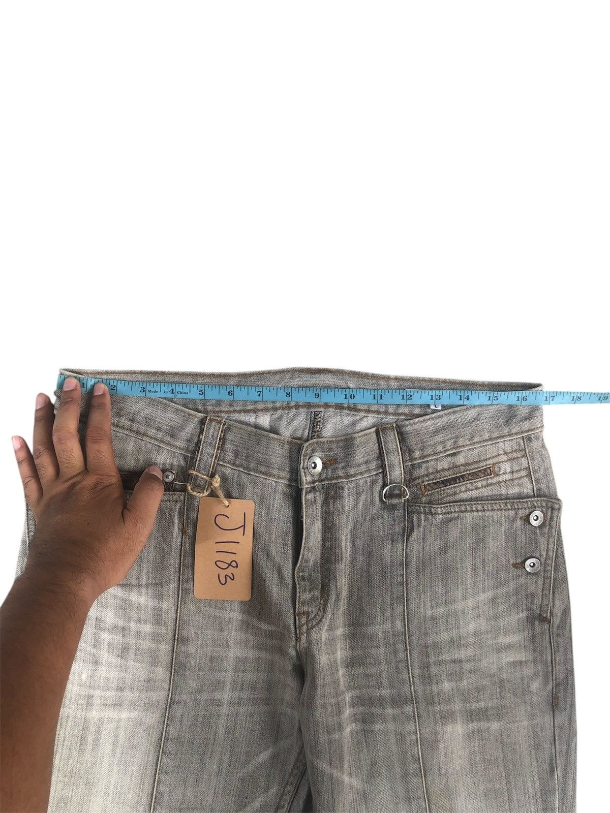 semanticdesign Semantic Design Flared Jeans Snake Skin Distressed Jeans Size US 33 - 22 Thumbnail