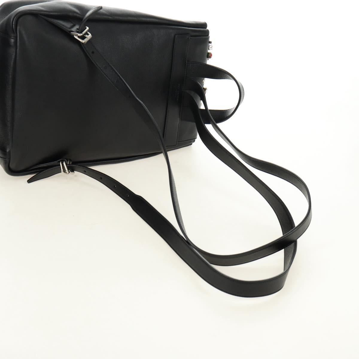 Saint Laurent Paris SAINT LAURENT Backpack Leather Black Silver Auth 185905SM - Size ONE SIZE - 8 Thumbnail