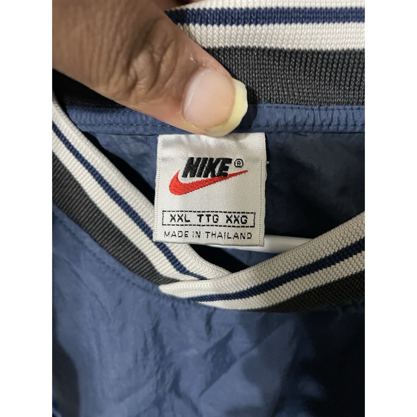 Nike Size 2XL-VTG 90’s Nike Jacket Blue Black Big Center Swoosh Size US XXL / EU 58 / 5 - 3 Thumbnail