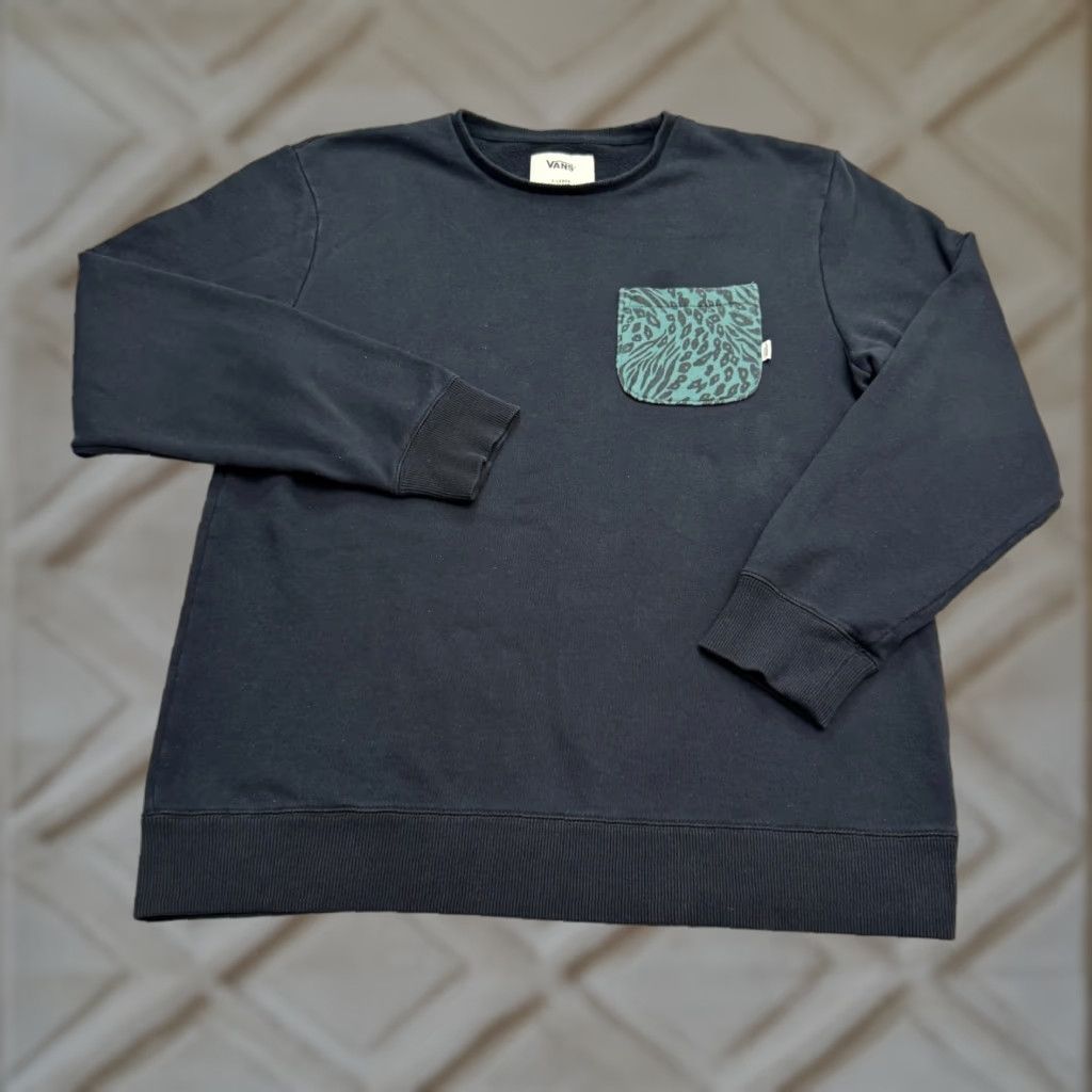 Vans Vans Crew Neck Pullover Sweatshirt Men XL Black Pocket Animal Print Casual Skate Size US XL / EU 56 / 4 - 1 Thumbnail