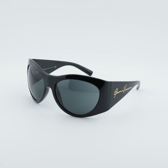 Versace Versace VE4392 GB1/87 Sunglasses Black Oval Frame Size ONE SIZE - 6 Thumbnail
